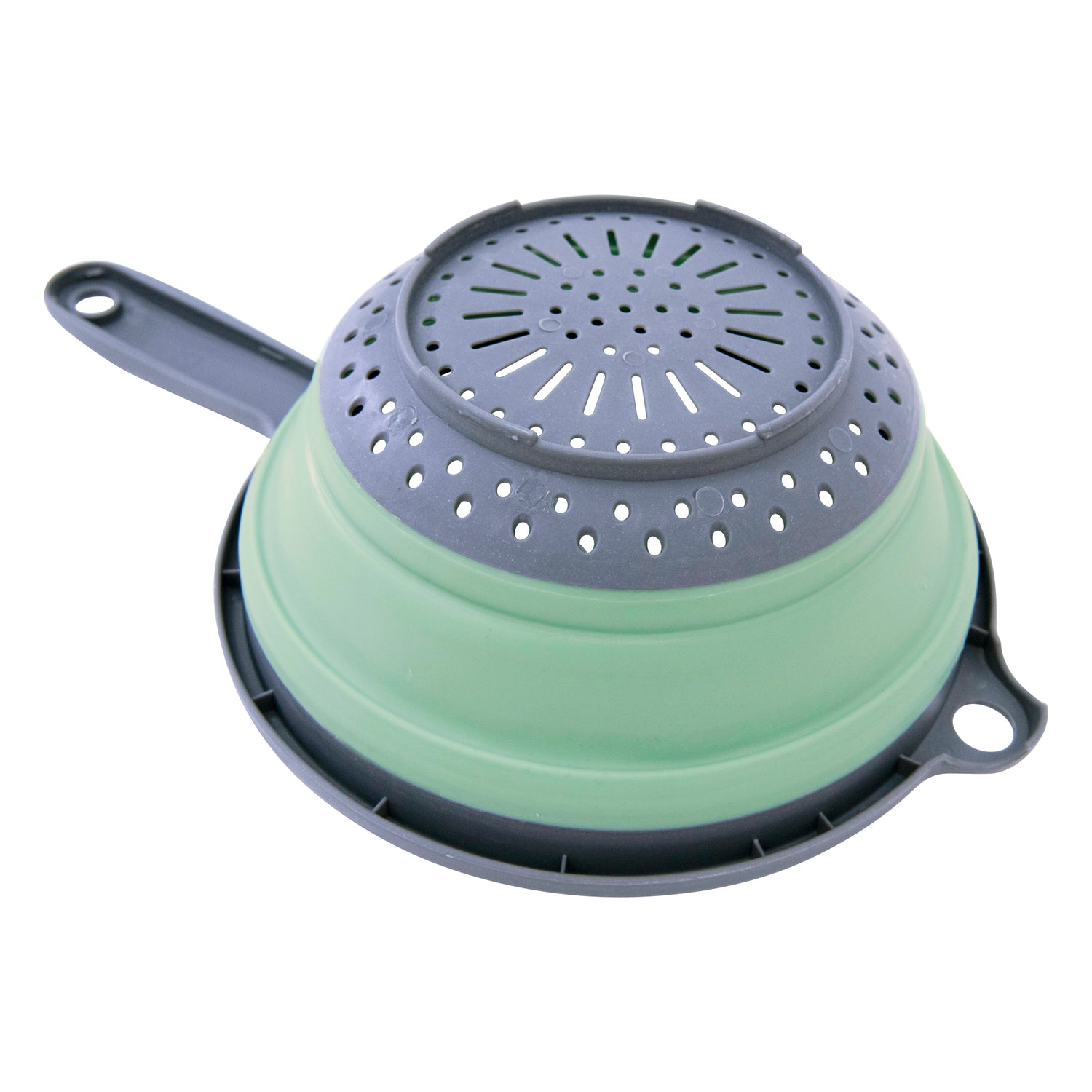 Collapsible Silicone Kitchen Colander with Handle + Without Handle - BPA Free, Non Toxic - Space Saving Folding Food Strainer for Kitchen & Travel 23cm (Colander with Handle) - Assorted