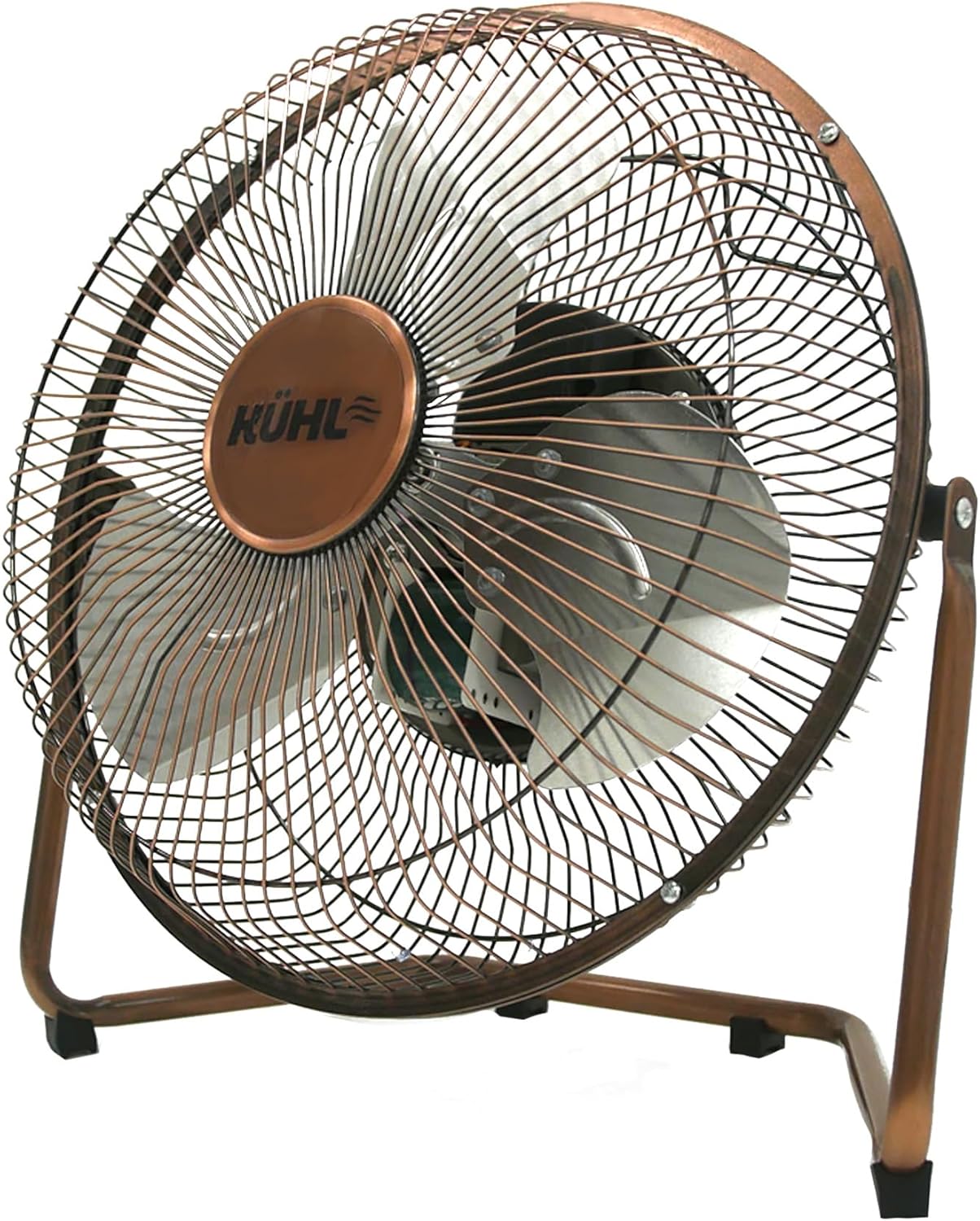 KÜHL Metal Floor Fan Copper | Powerful Airflow | 3-Speed Settings | Adjustable Tilt | No Assembly Required | Free Standing Cooling Fan