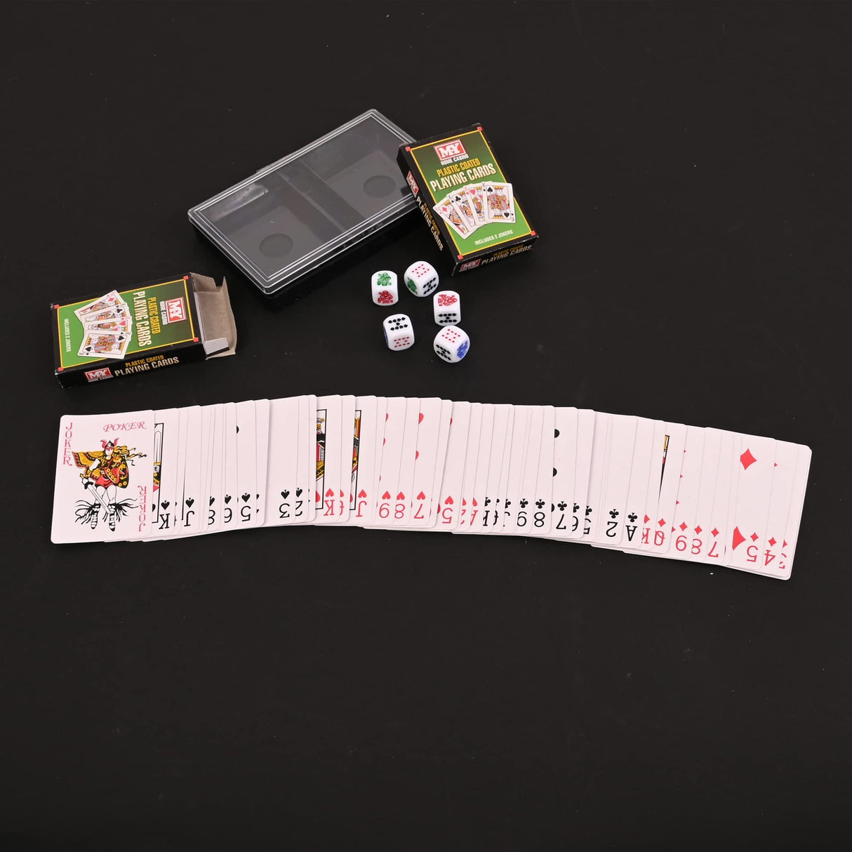 2 Packs of Playing Cards with 5 Poker Dice