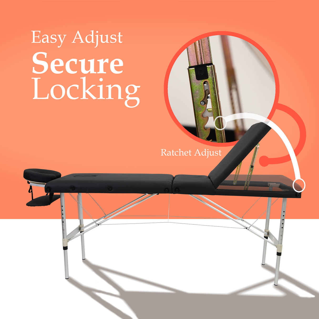 Portable 3 Section Aluminium Massage Table