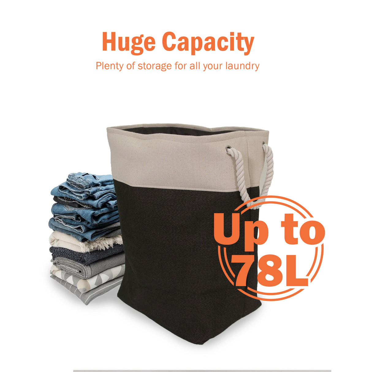 78L Laundry Basket with Handles