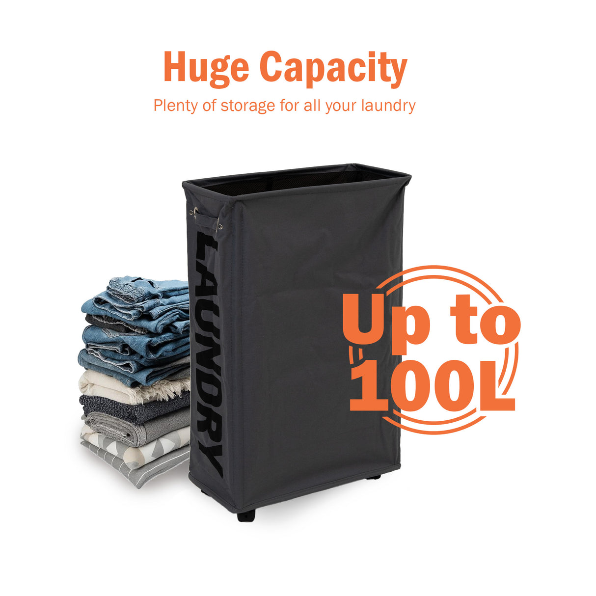 55L Laundry Tote Bag with Wheels