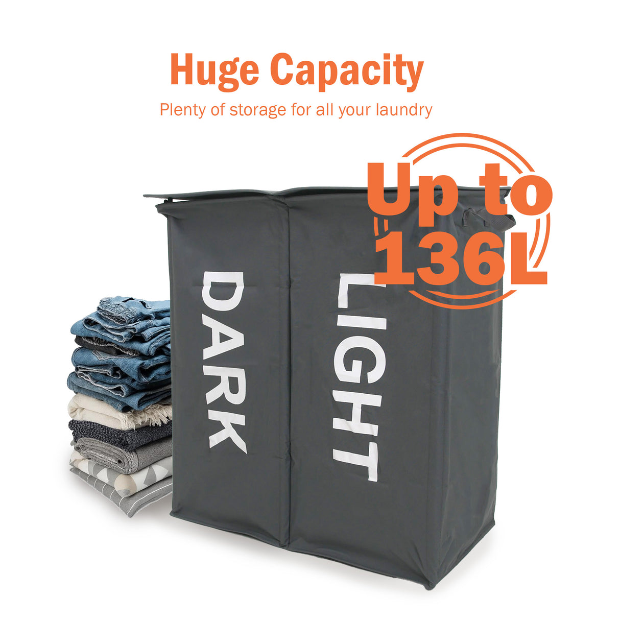 2 Section Double Laundry Hamper