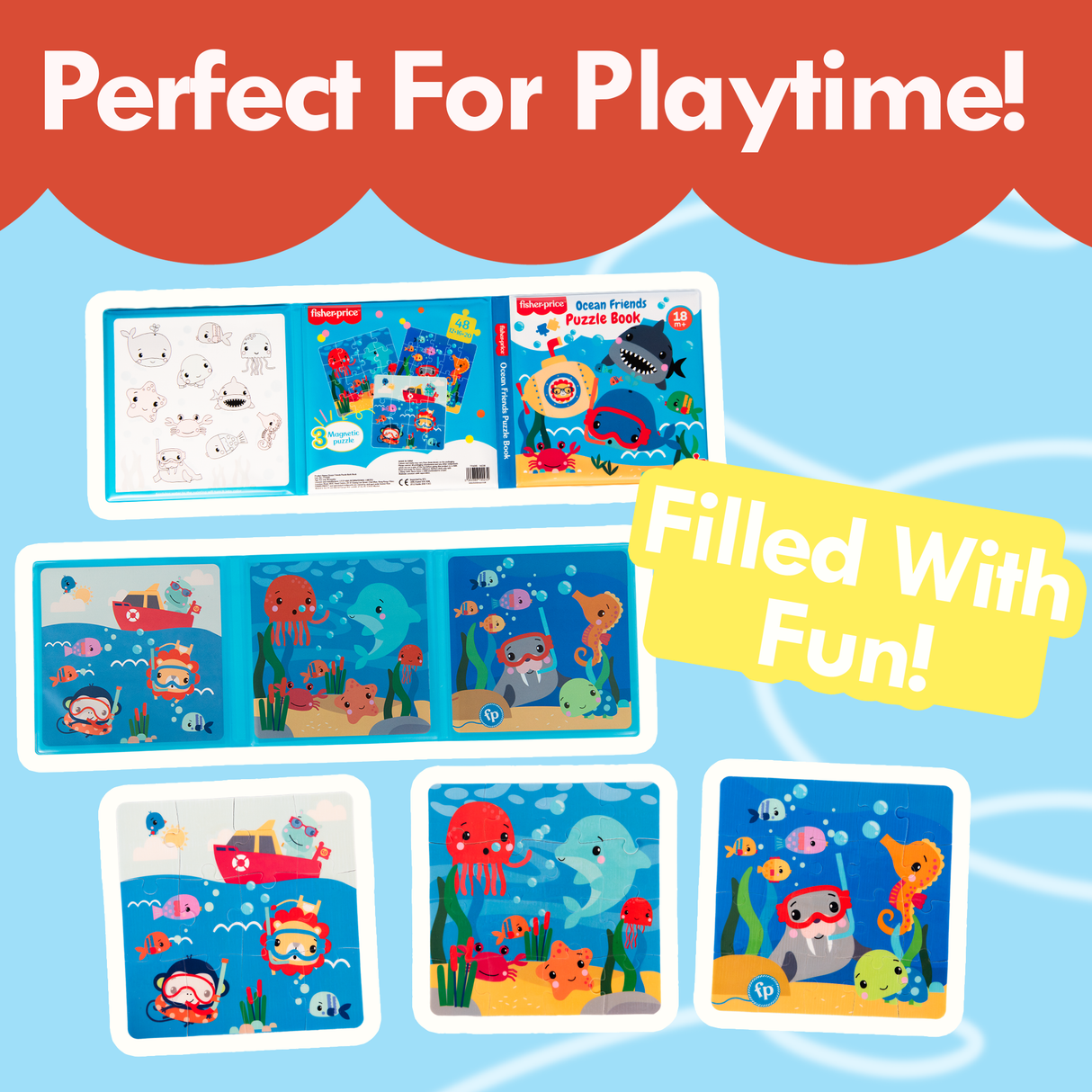 Fisher-Price Ocean Friends Puzzle Bath Book