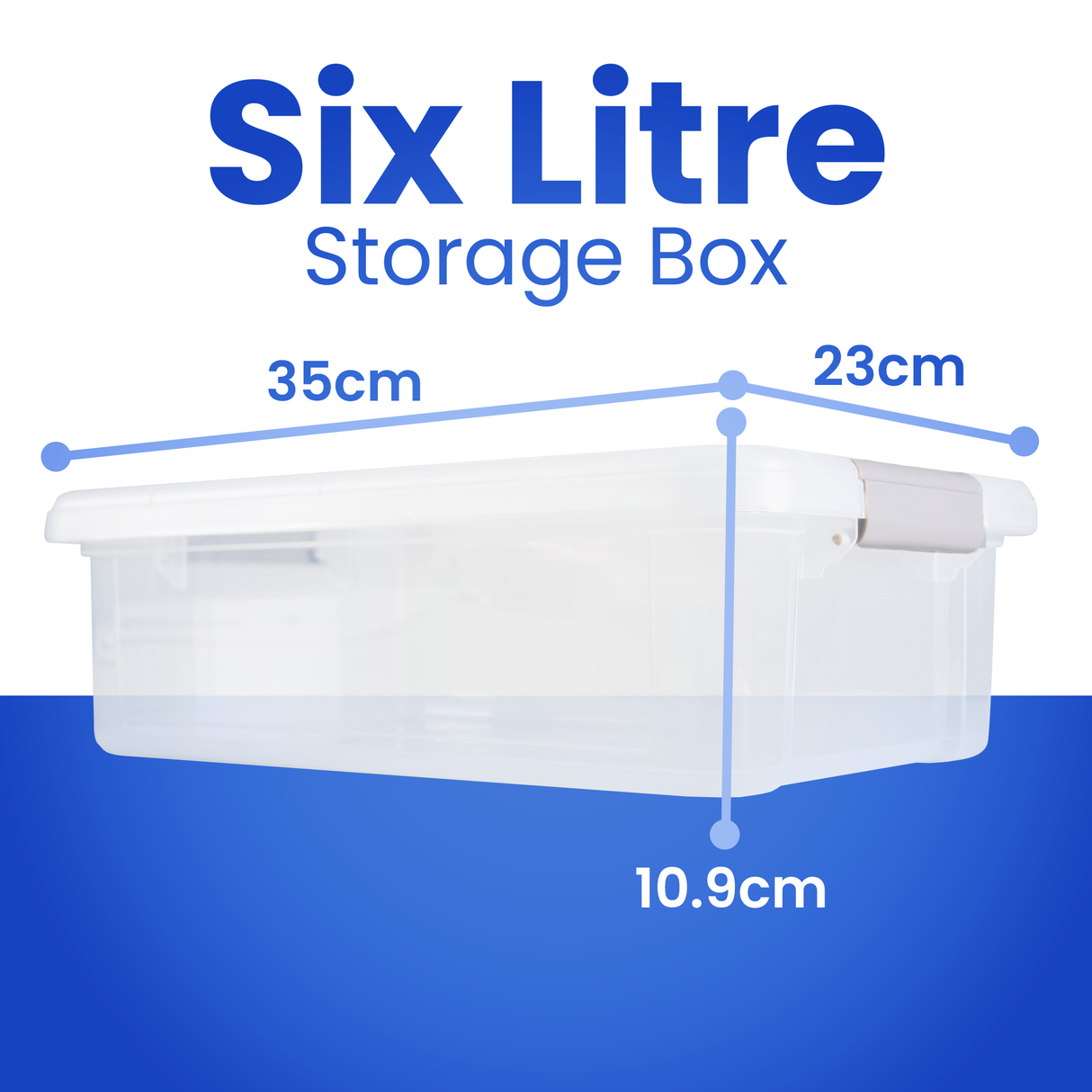 Plastic Storage Box with Lids 6 Litre