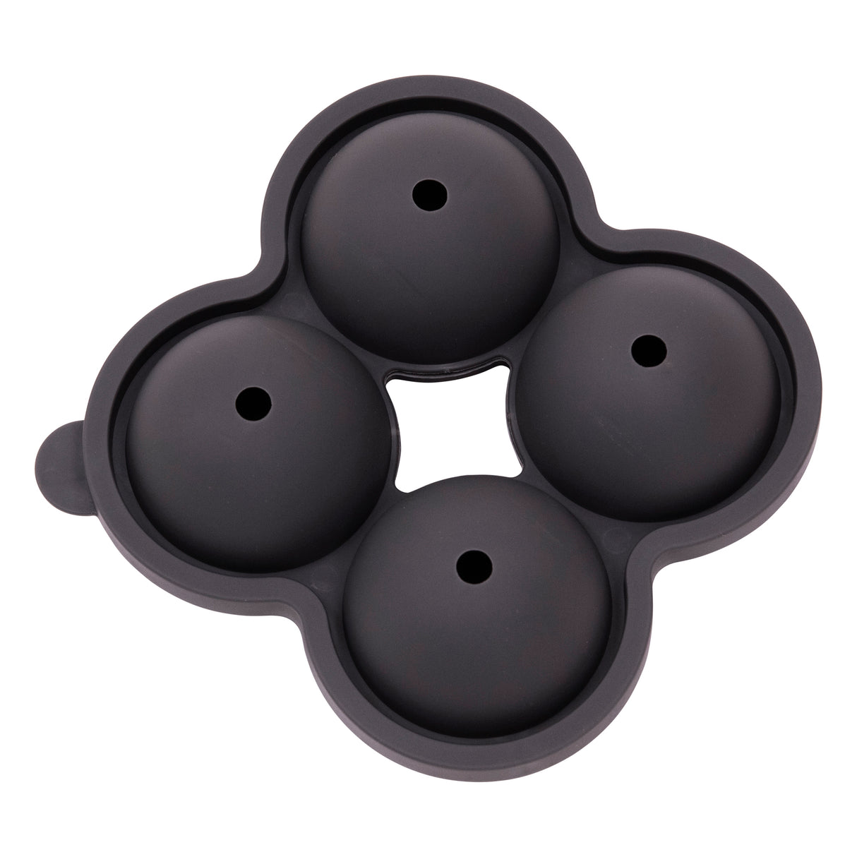 Black Silicone 4 Sphere Ice Cube Tray – Flexible, Easy Release Ice Ball Maker Moulds - Perfect for Whiskey, Cocktails & Cold Drinks Round Ice Balls - BPA Free