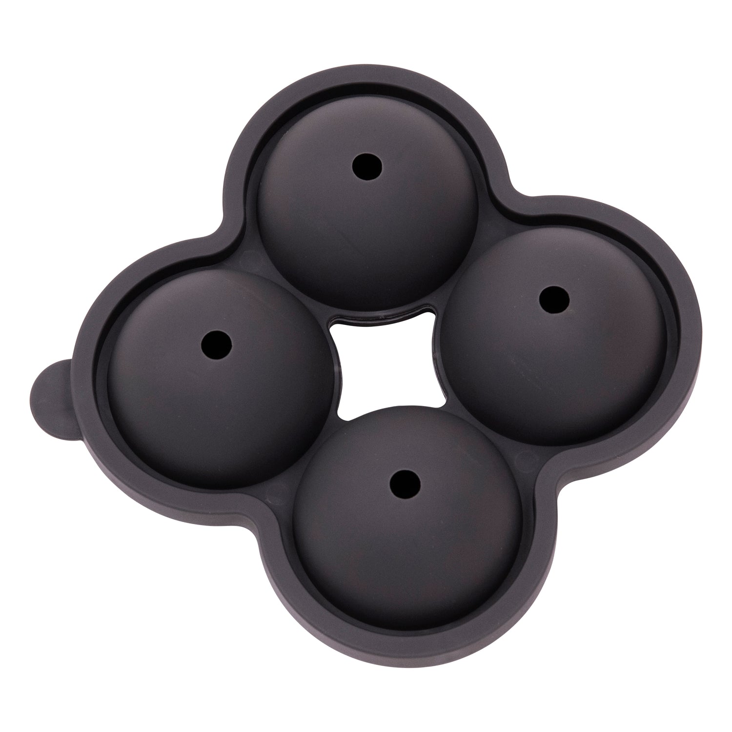 Black Silicone 4 Sphere Ice Cube Tray – Flexible, Easy Release Ice Ball Maker Moulds - Perfect for Whiskey, Cocktails & Cold Drinks Round Ice Balls - BPA Free