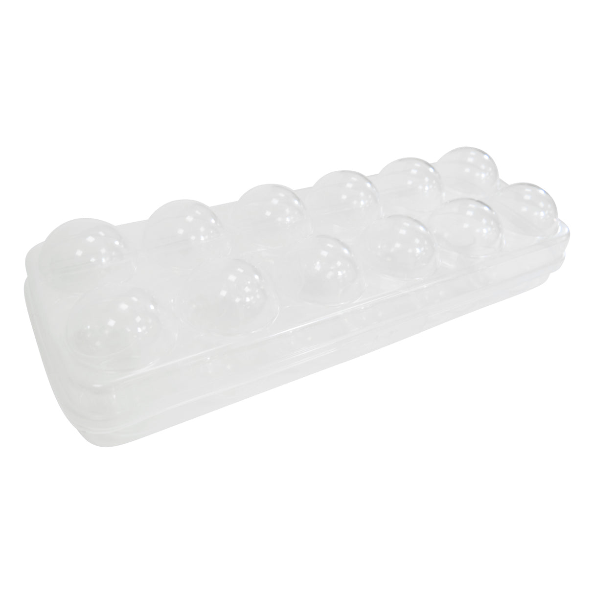 Clear Egg Storage Box | Covered 12 Egg Holder for Refrigerator | Single or Two Set | Stackable Plastic Tray | BPA-Free Transparent Container