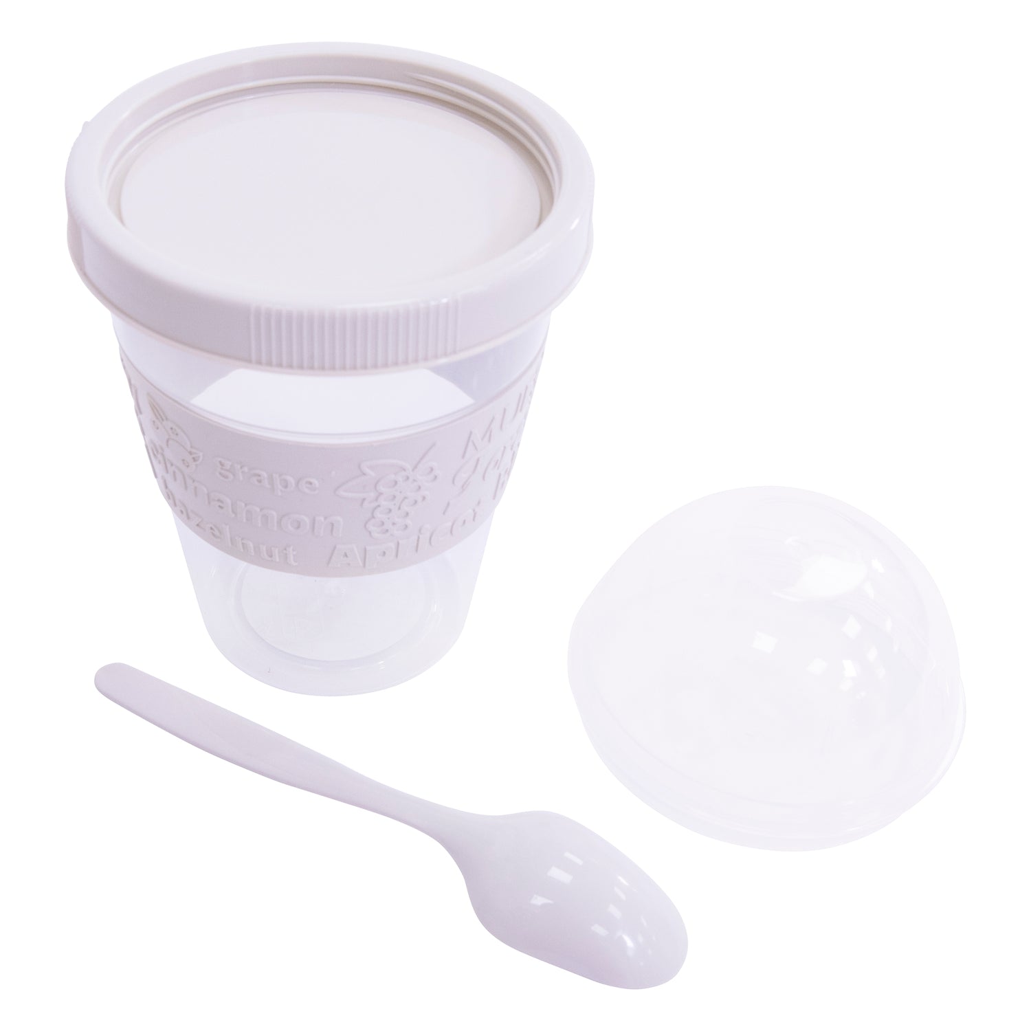 Clear Portable Cereal & Yoghurt Cups with Lids and Spoons – Reusable Overnight Oats Jar On The Go Breakfast Pots - BPA Free (Set Of 4)