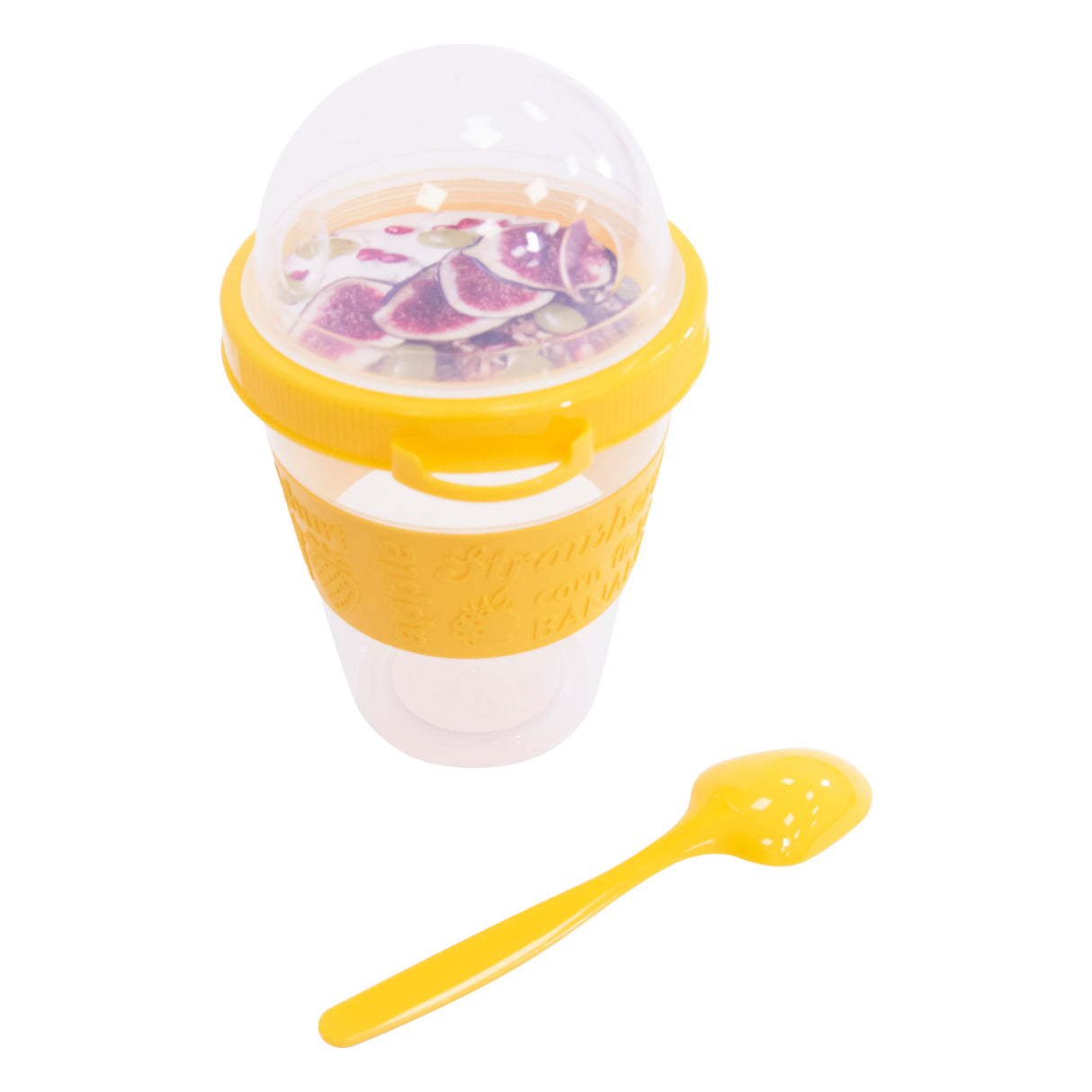 Clear Portable Cereal & Yoghurt Cups with Lids and Spoons – Reusable Overnight Oats Jar On The Go Breakfast Pots - BPA Free (Set Of 4)