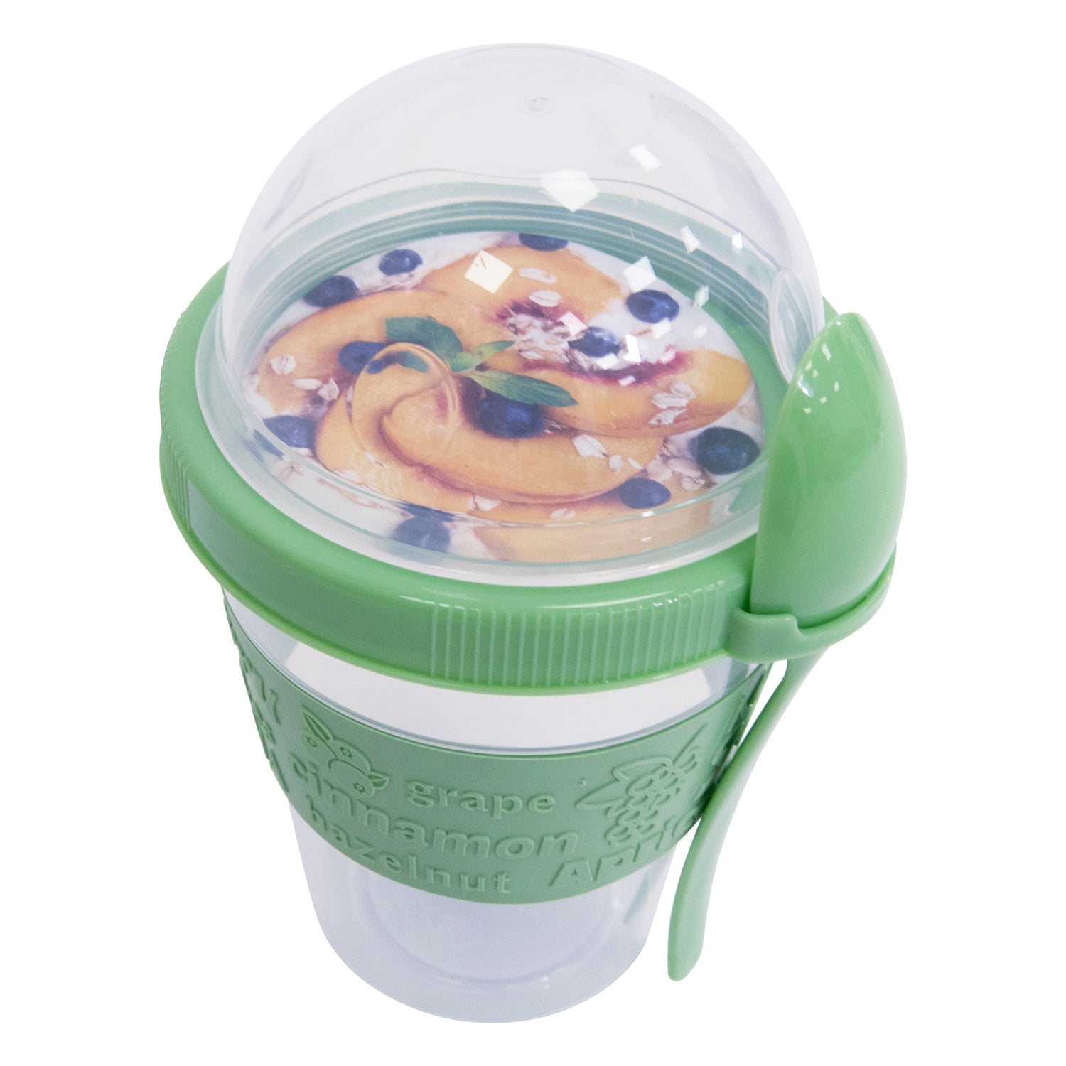 Clear Portable Cereal & Yoghurt Cups with Lids and Spoons – Reusable Overnight Oats Jar On The Go Breakfast Pots - BPA Free (Set Of 4)