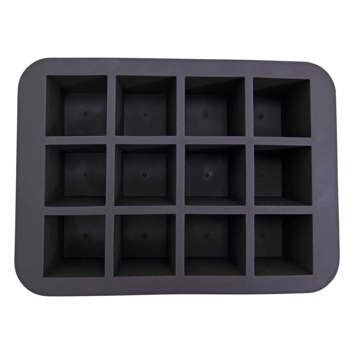 Black Silicone 12 Square Ice Cube Tray – Flexible, Easy Release Ice Cube Moulds - Perfect for Whiskey, Cocktails & Cold Drinks (12 Cubes (Square))