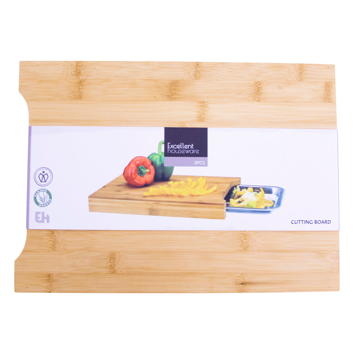 Bamboo Chopping Board with Sliding Stainless Steel Tray | Durable Eco Friendly Wooden Cutting Board for Meal Prep | 35x25x4cm