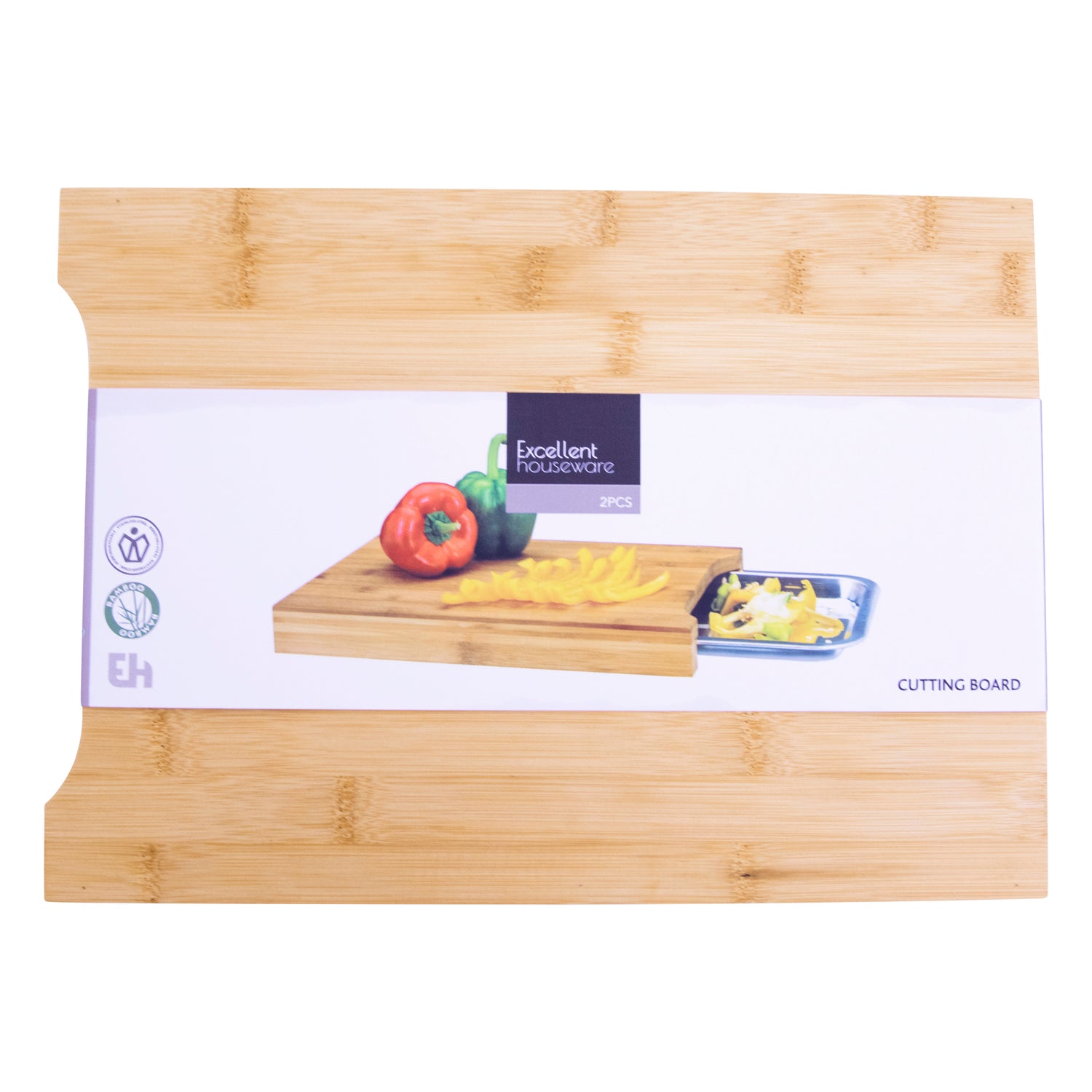 Bamboo Chopping Board with Sliding Stainless Steel Tray | Durable Eco Friendly Wooden Cutting Board for Meal Prep | 35x25x4cm