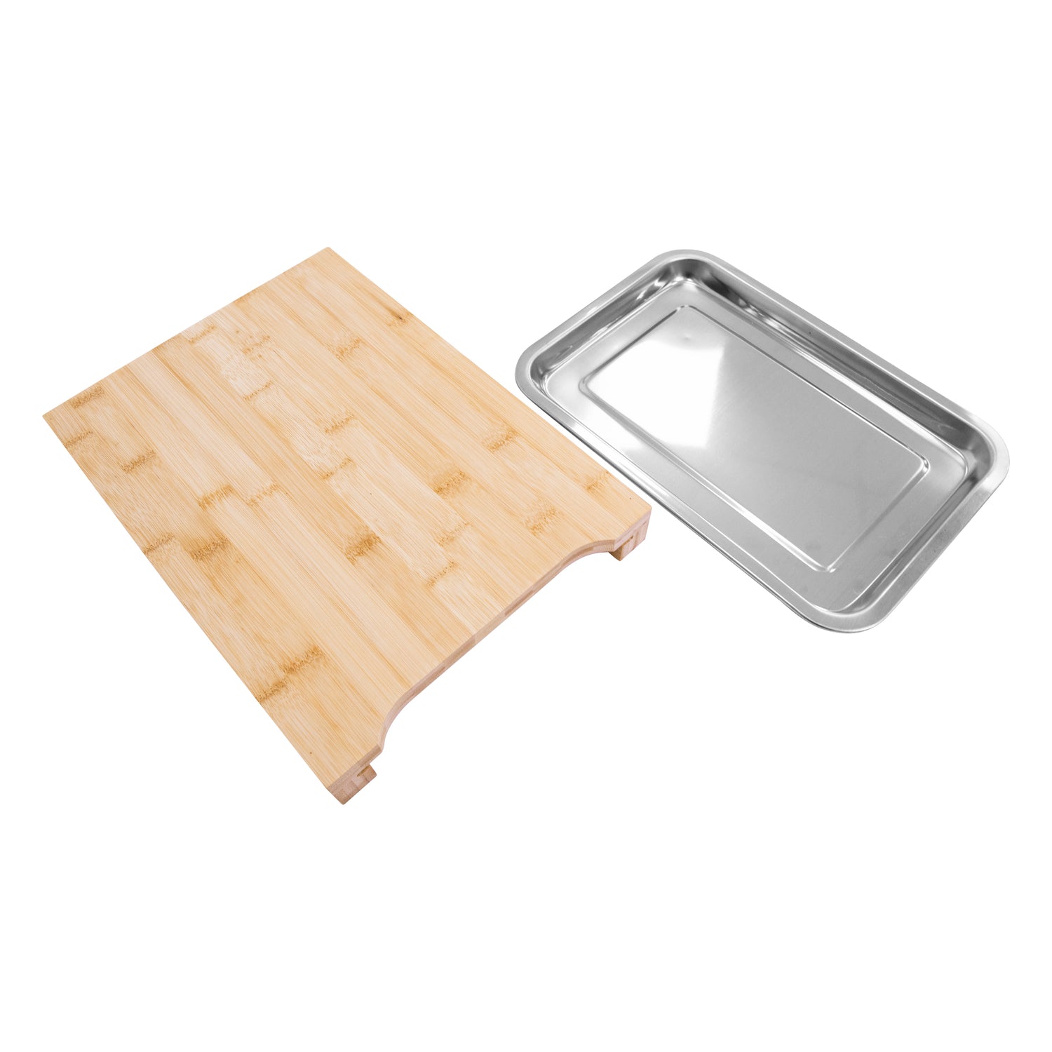 Bamboo Chopping Board with Sliding Stainless Steel Tray | Durable Eco Friendly Wooden Cutting Board for Meal Prep | 35x25x4cm