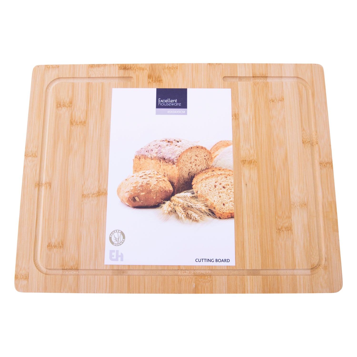 Bamboo Cutting Board with Juice Groove, Counter Edge Design, for Meat, Vegetables, Bread