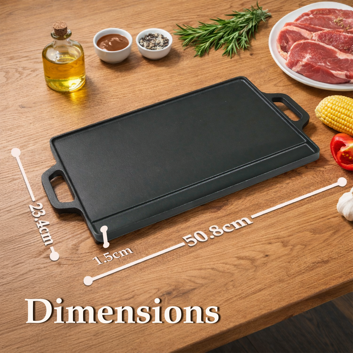Reversible Cast Iron Griddle Plate
