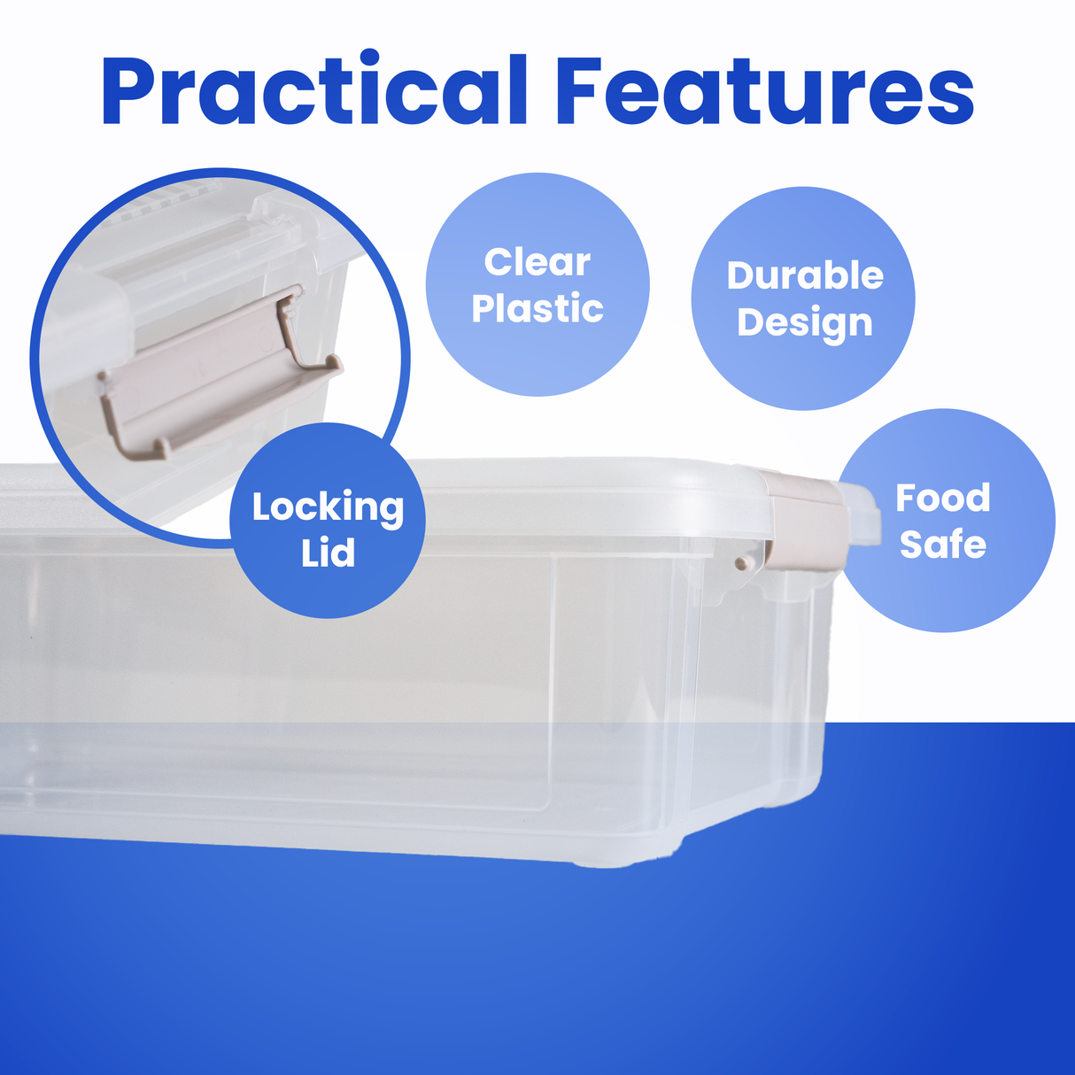 Plastic Storage Box with Lids 6 Litre