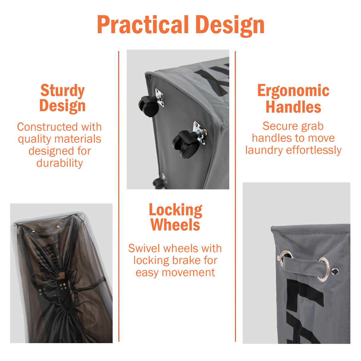 55L Laundry Tote Bag with Wheels