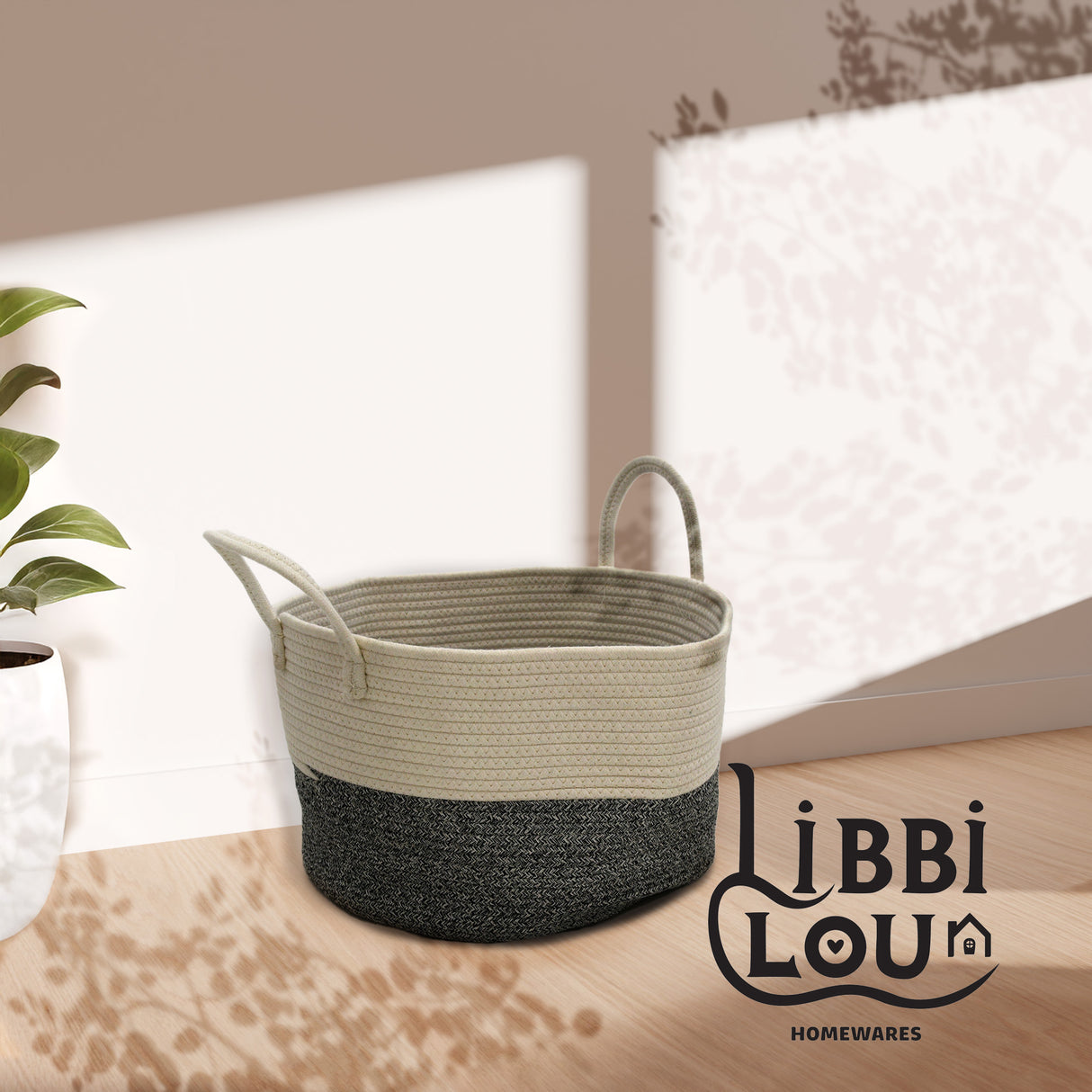 Cotton Rope Laundry Basket with Handles