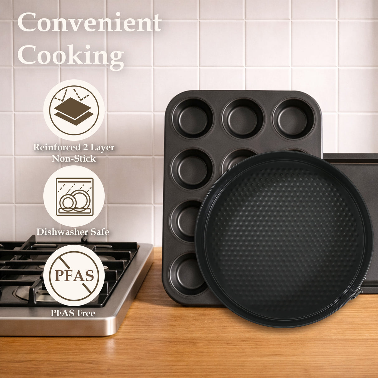 Non-Stick Steel 8 Piece Baking Set