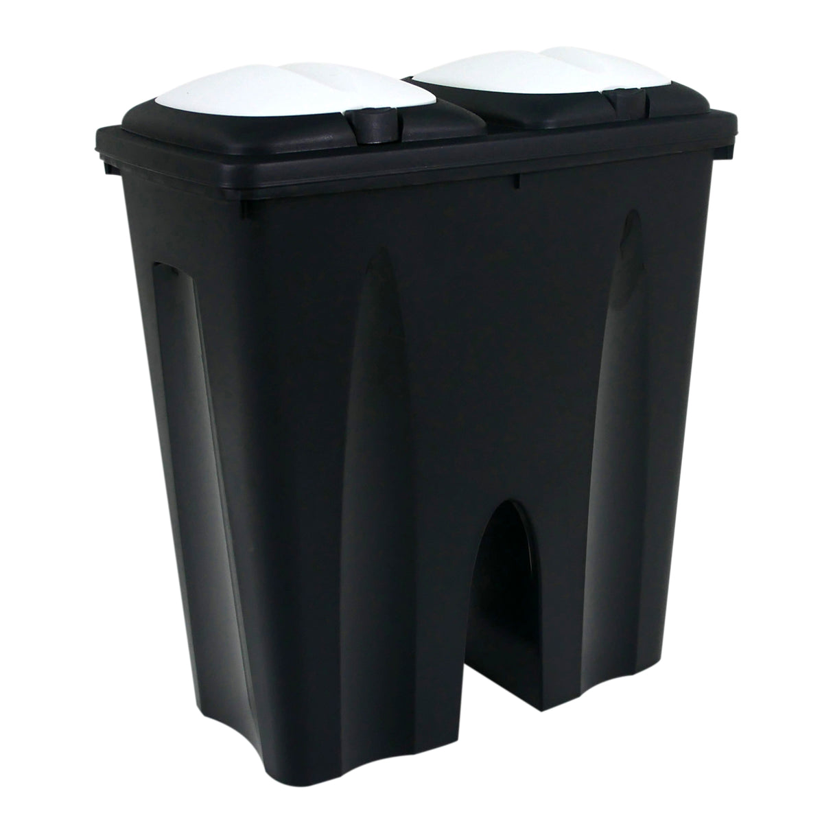 Kitchen Recycling Bin, 50L Total, Dual 25L Compartments, Flip Lids, 3 Colours
