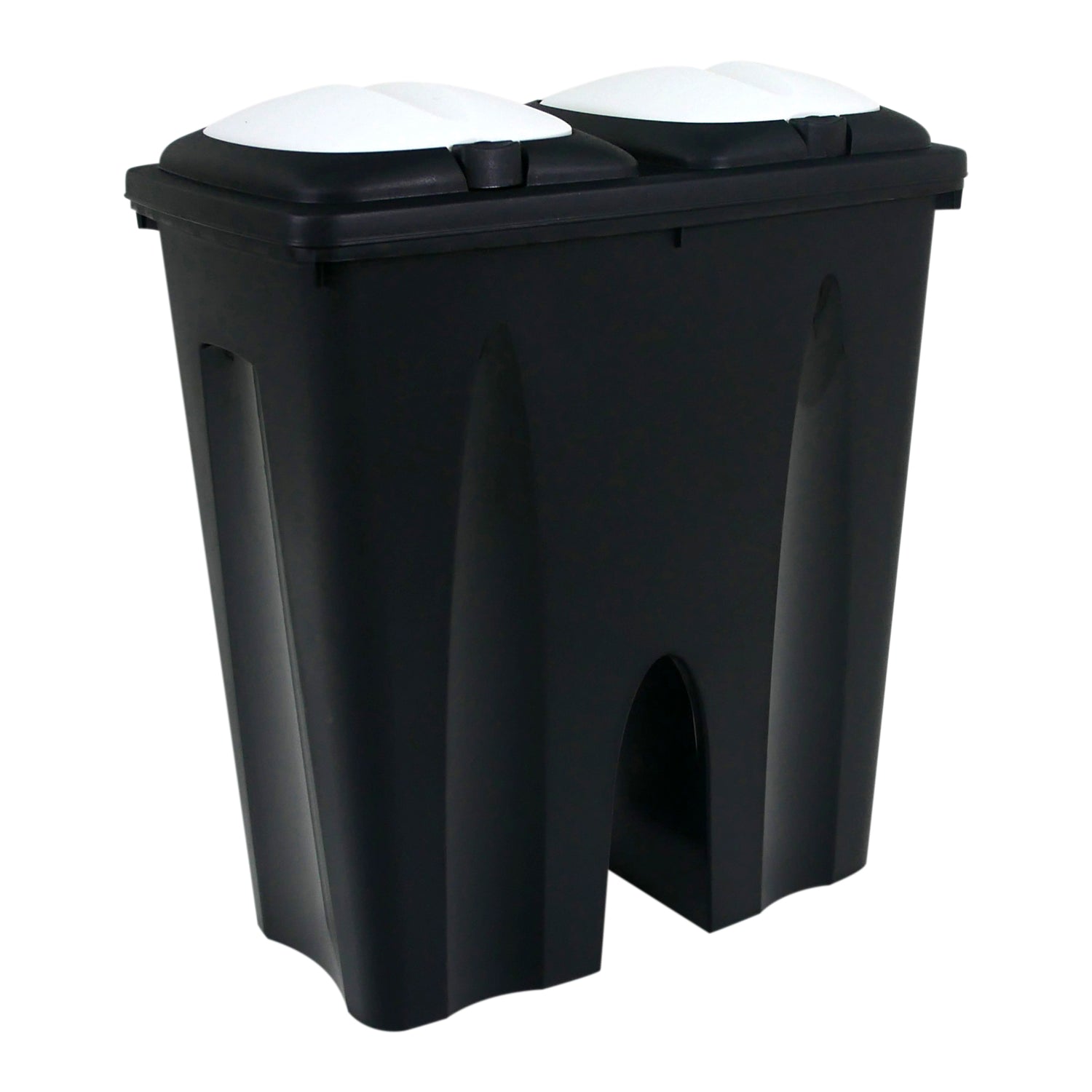 Kitchen Recycling Bin, 50L Total, Dual 25L Compartments, Flip Lids, 3 Colours