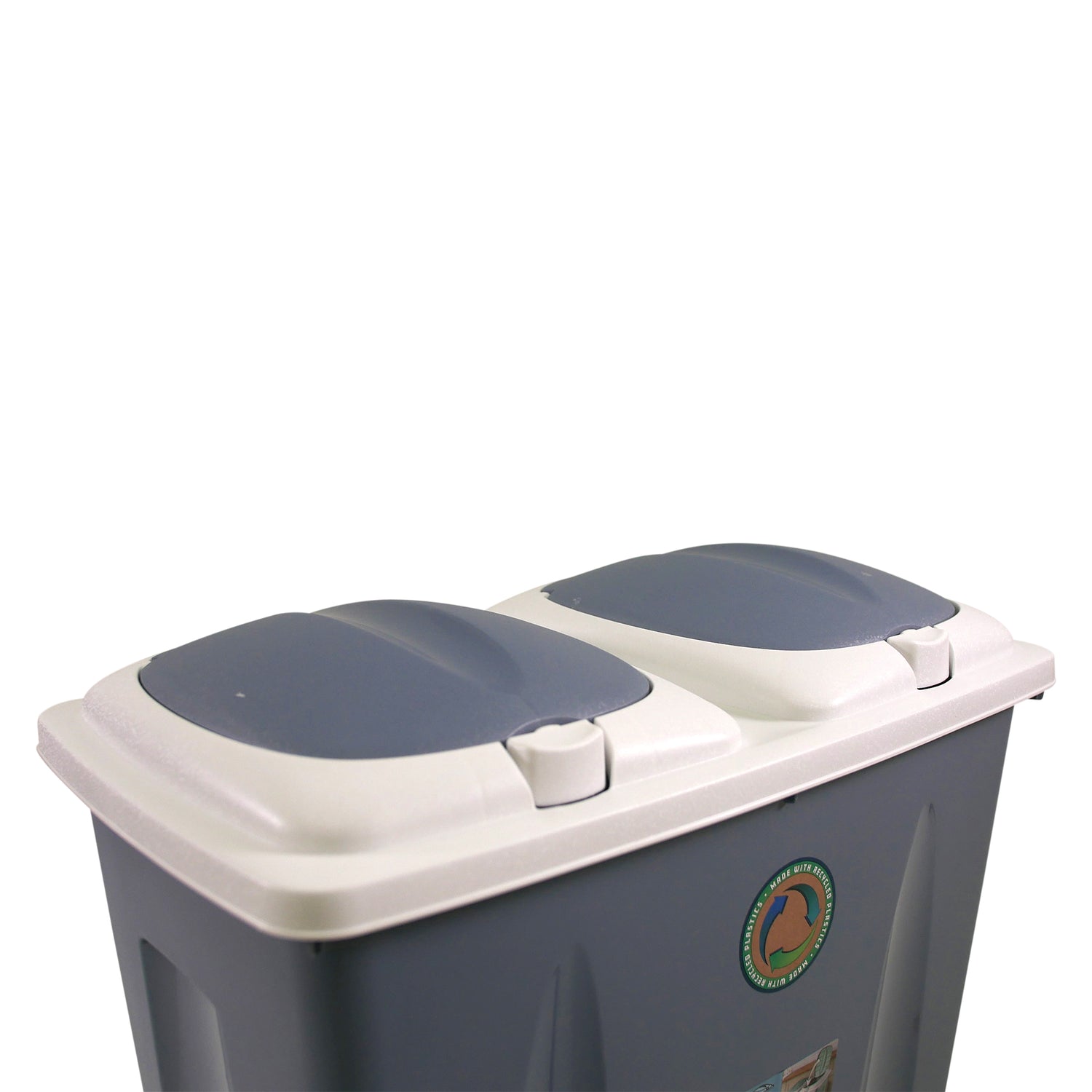 Kitchen Recycling Bin, 50L Total, Dual 25L Compartments, Flip Lids, 3 Colours