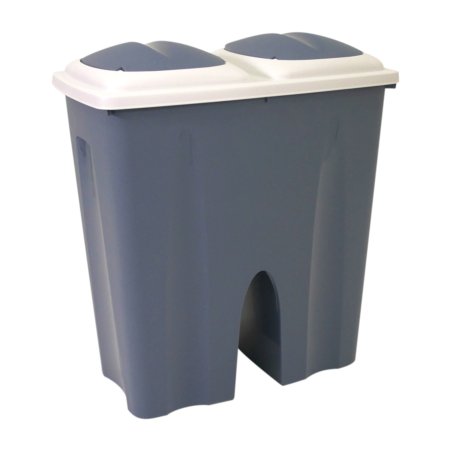 Kitchen Recycling Bin, 50L Total, Dual 25L Compartments, Flip Lids, 3 Colours