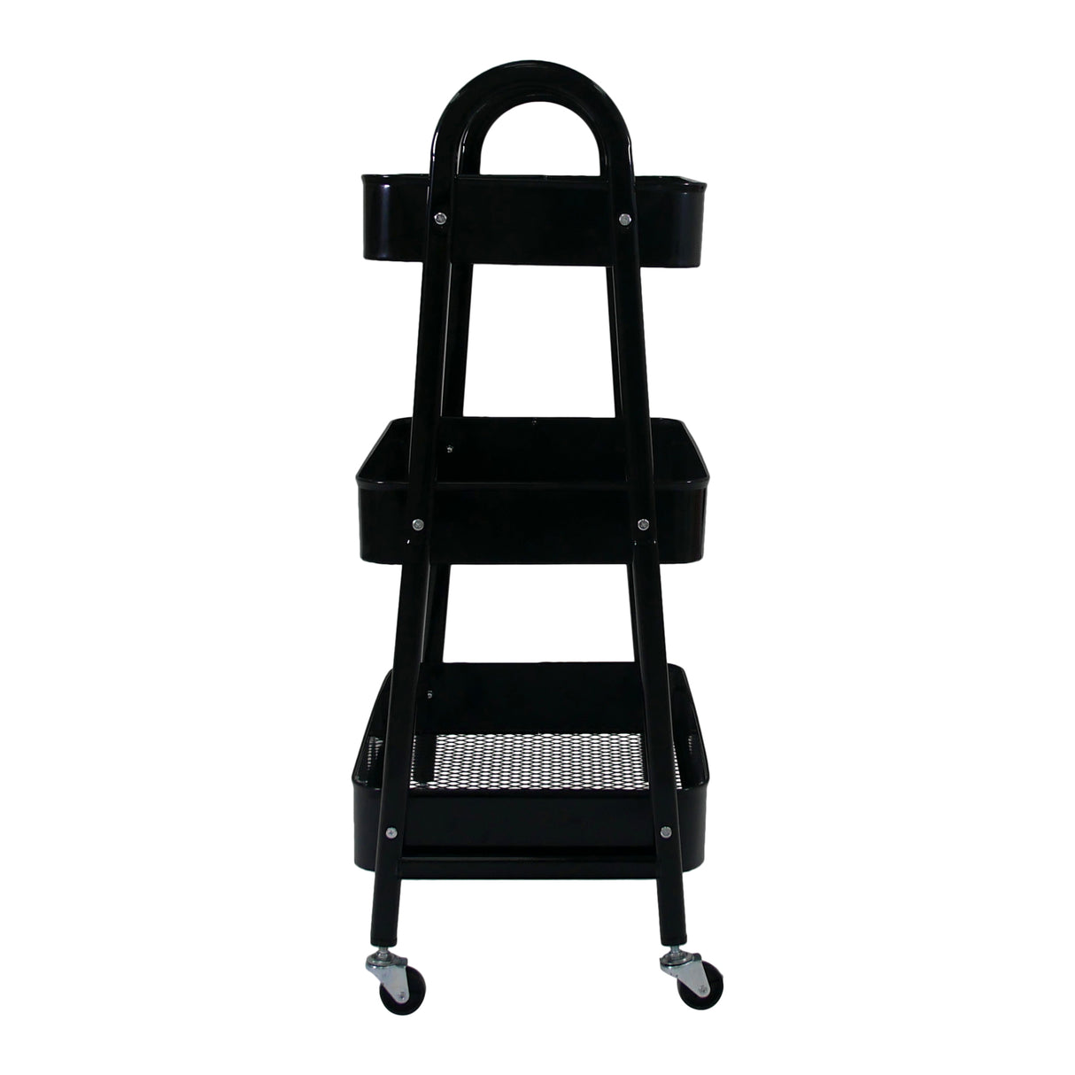 Black 3 Tier Kitchen Trolley on Wheels | Libbi Lou