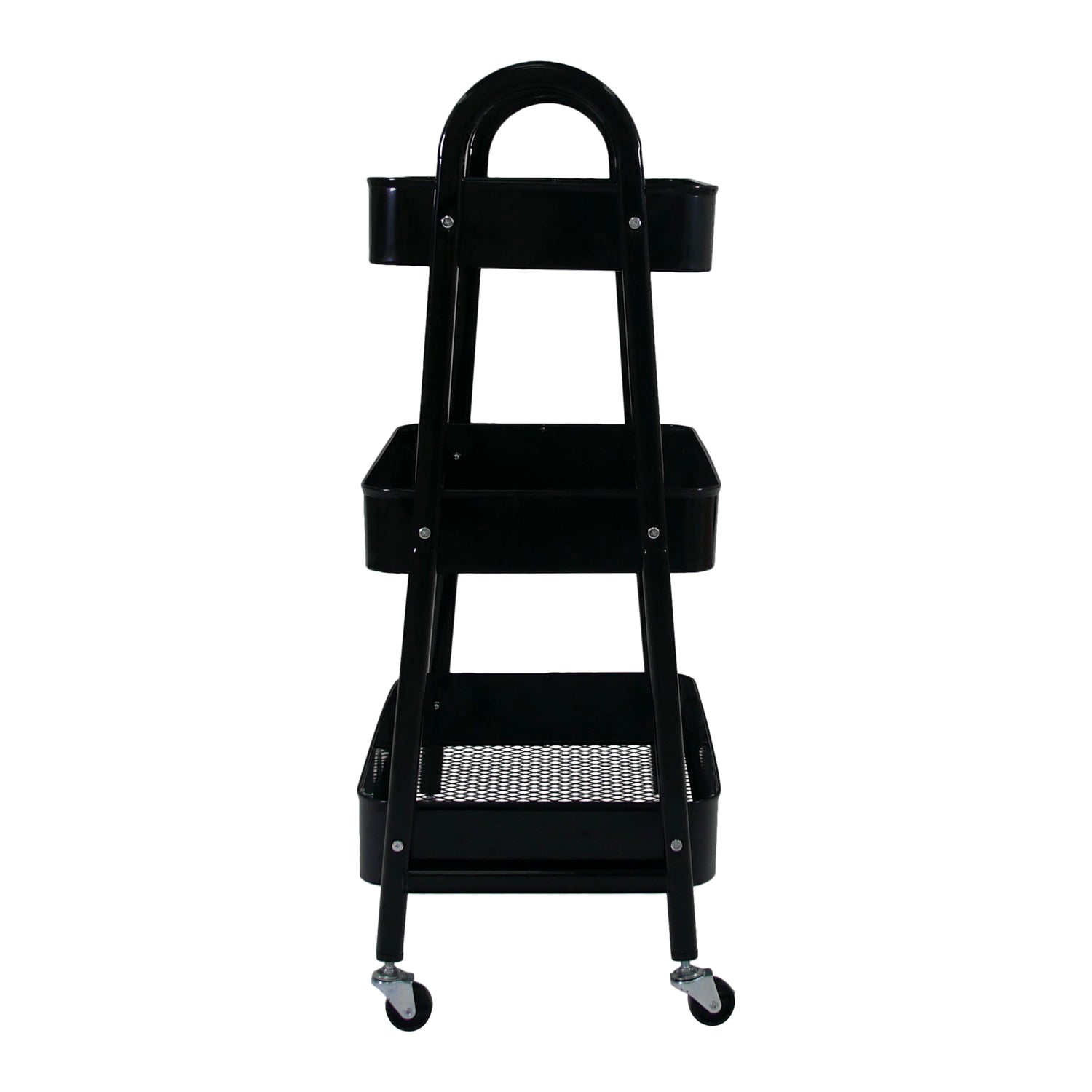Black 3 Tier Kitchen Trolley on Wheels | Libbi Lou