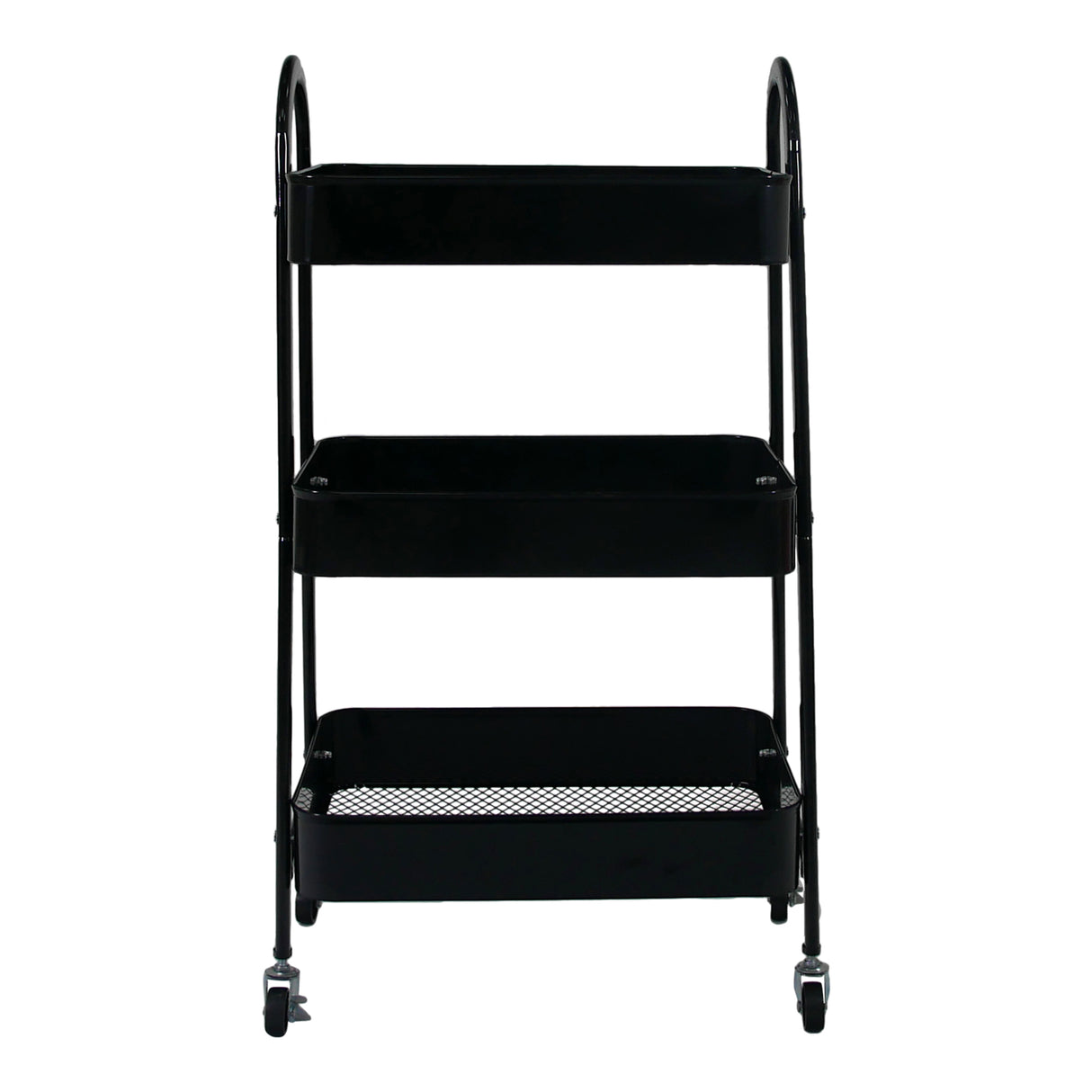 Black 3 Tier Kitchen Trolley on Wheels | Libbi Lou