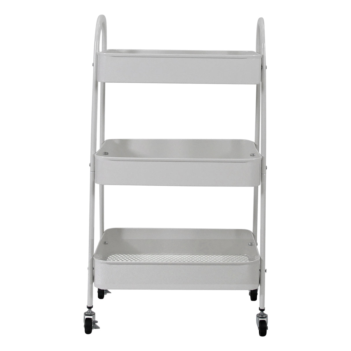 White 3 Tier Kitchen Trolley on Wheels | Libbi Lou