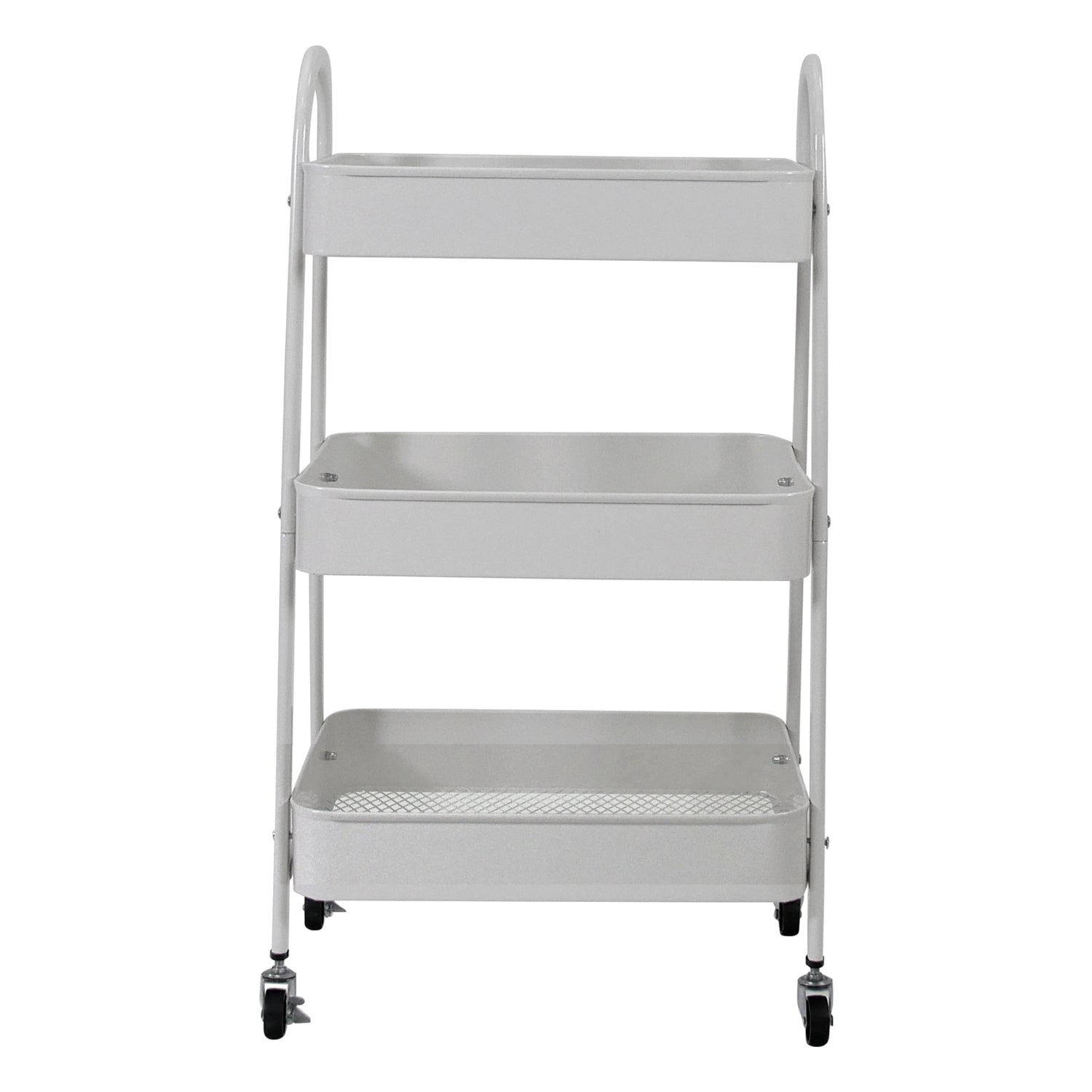 White 3 Tier Kitchen Trolley on Wheels | Libbi Lou