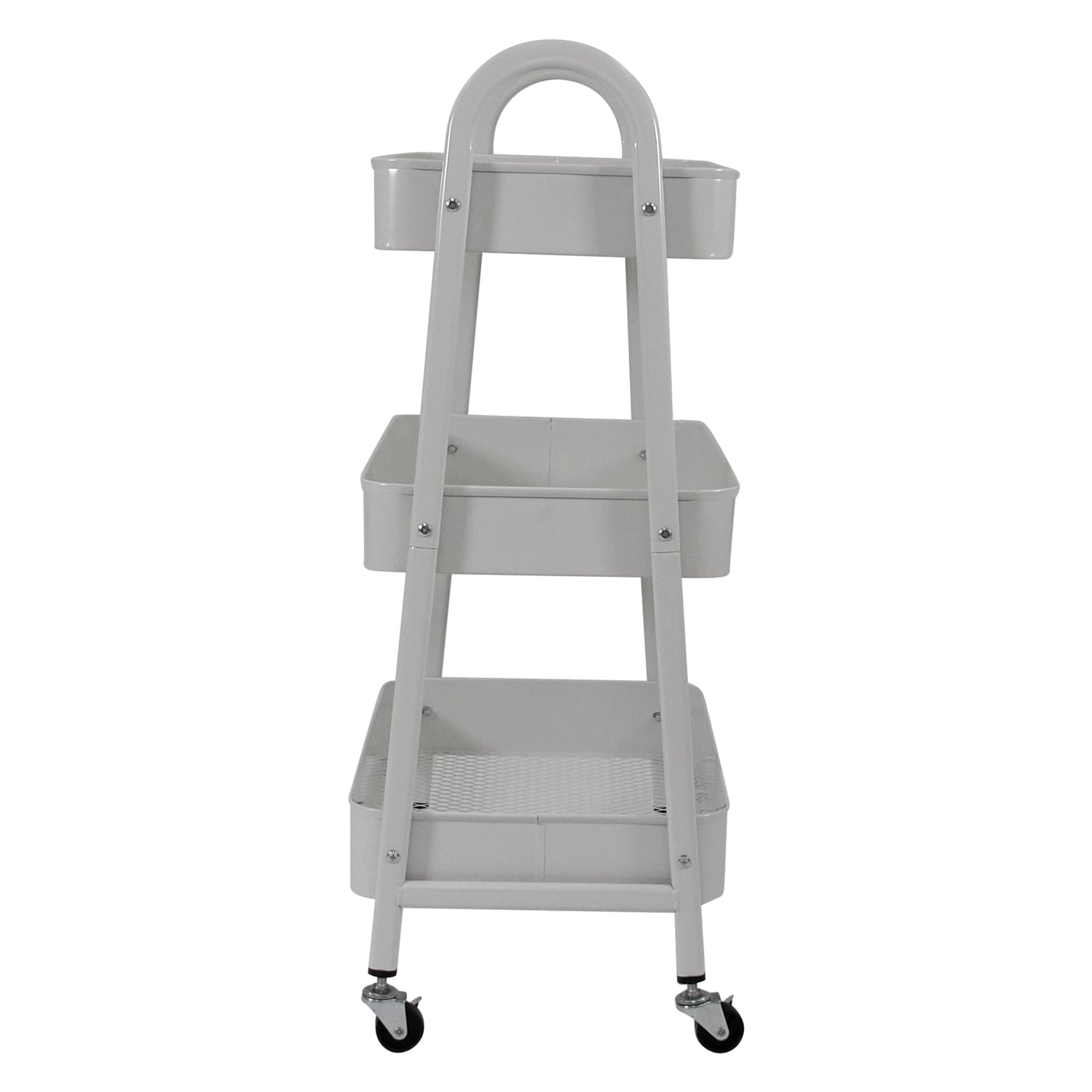 White 3 Tier Kitchen Trolley on Wheels | Libbi Lou