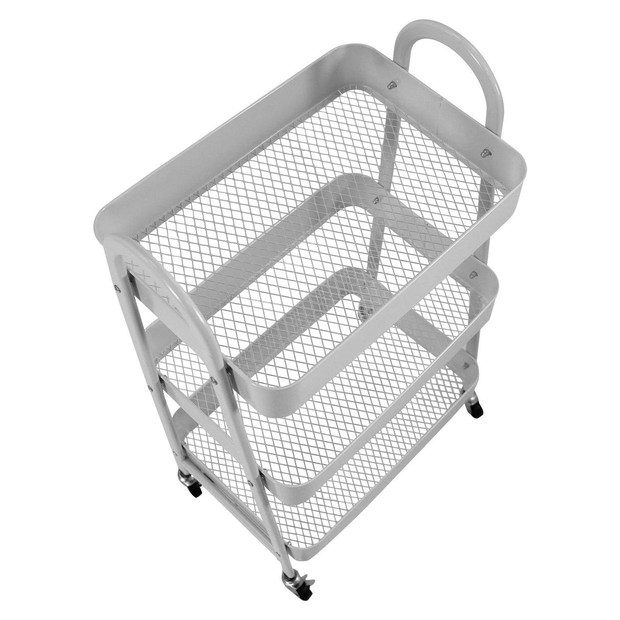 White 3 Tier Kitchen Trolley on Wheels | Libbi Lou