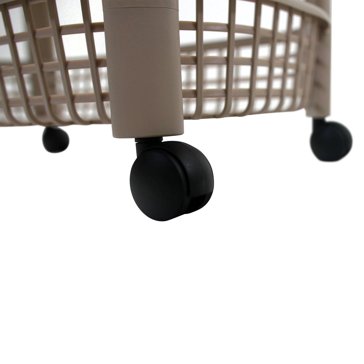 4 Tier Storage Trolley Unit with Wheels | Plastic Beige Unit