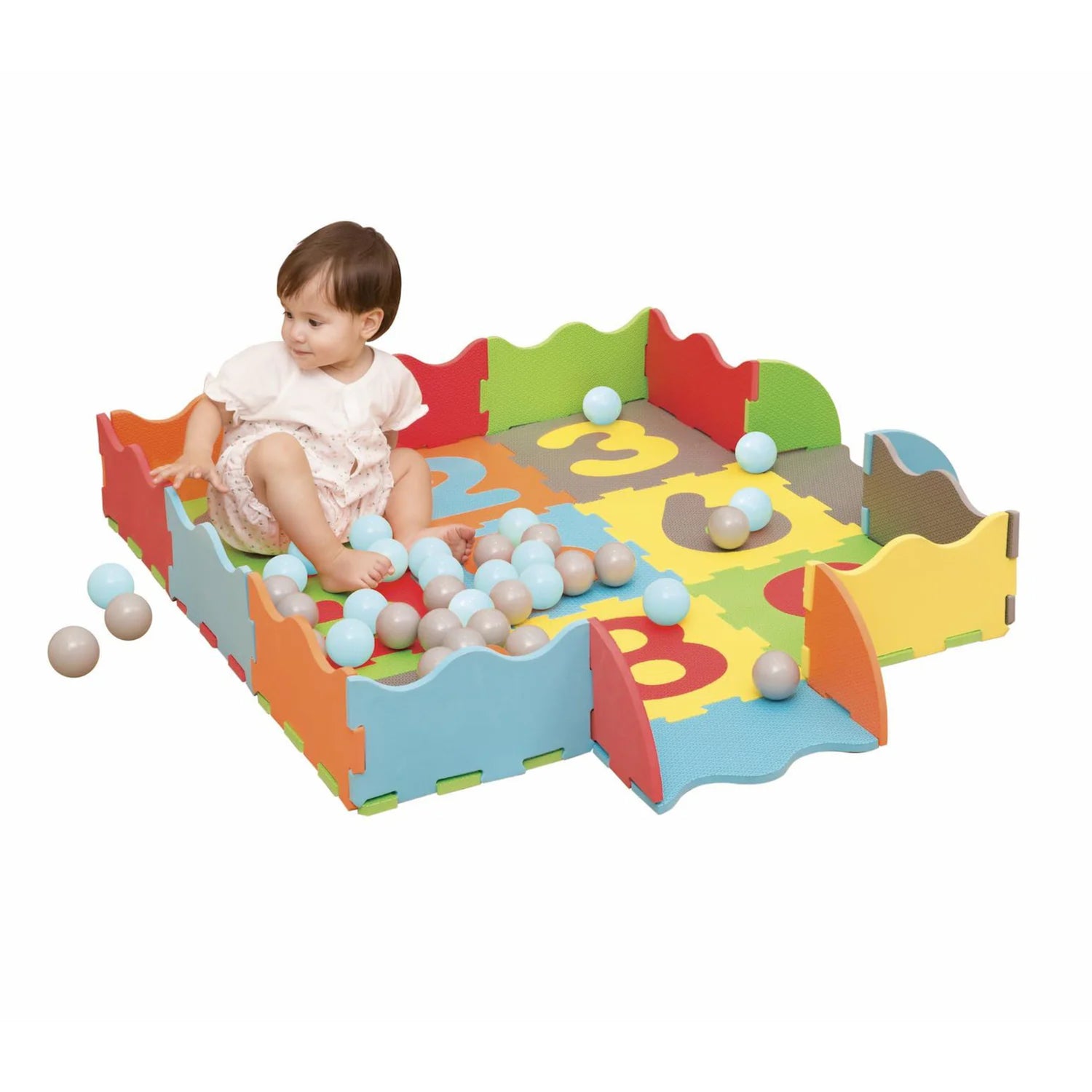 Interlocking Foam Play Mats with 40 Ball Pit Balls