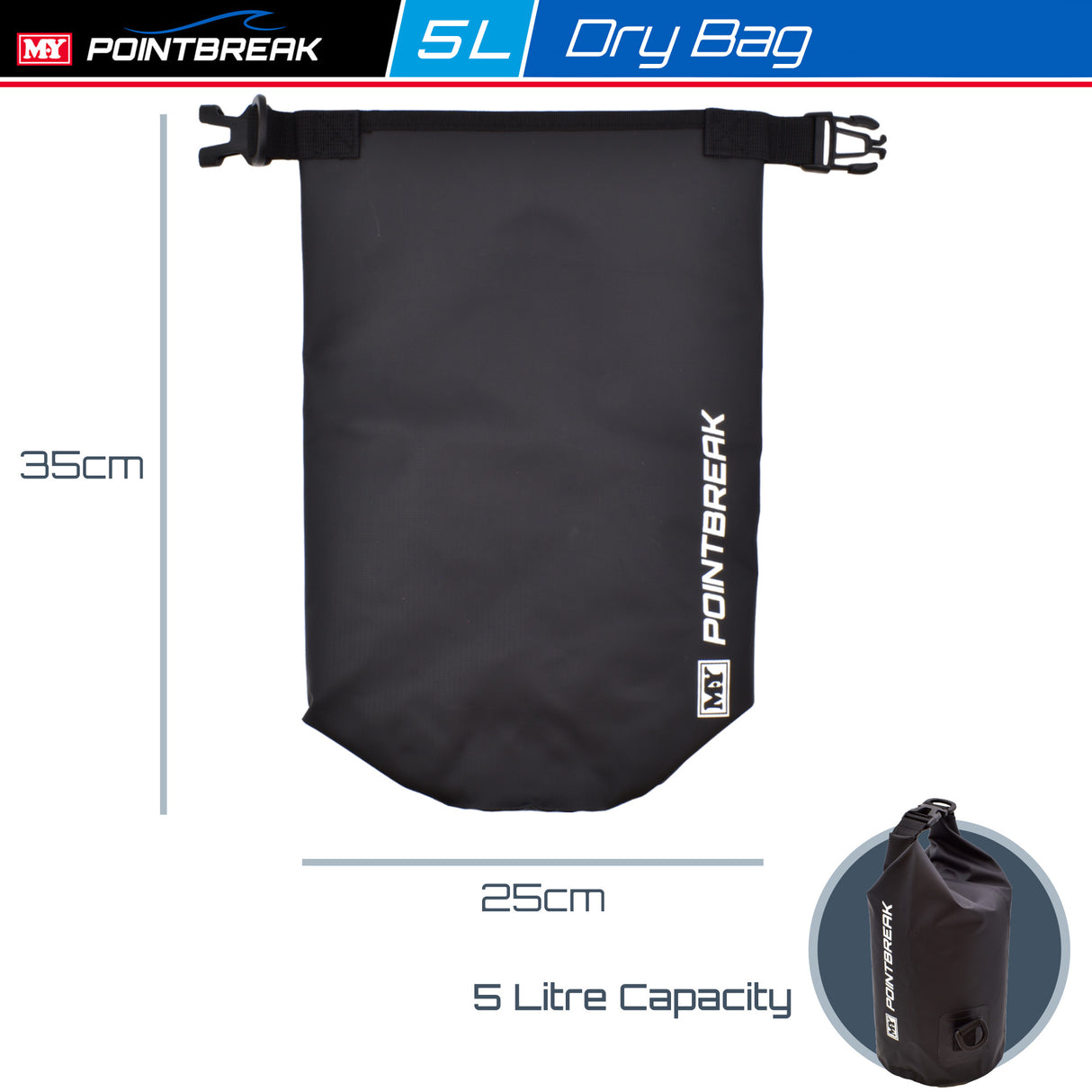 5 & 10 Litre Dry Bags With Adjustable Strap
