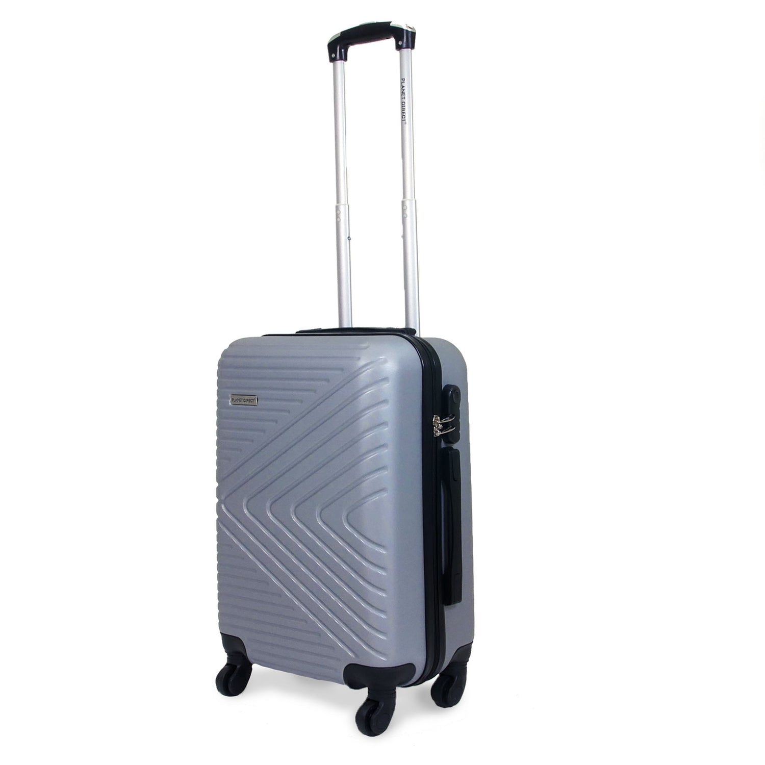 Planet Direct Cabin Suitcase (55x36x23cm) | Hard Shell Lightweight Suitcase | 3-Digit Lock | 4 Spinner Wheels | Telescopic Handle | Carry On Luggage