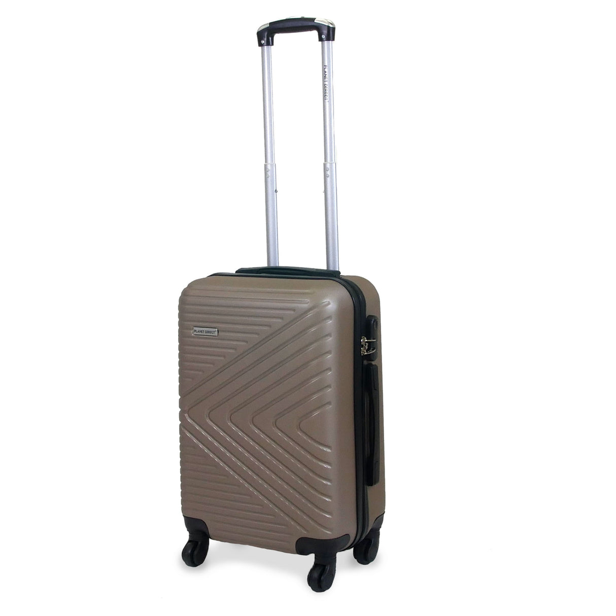 Planet Direct Cabin Suitcase (55x36x23cm) | Hard Shell Lightweight Suitcase | 3-Digit Lock | 4 Spinner Wheels | Telescopic Handle | Carry On Luggage