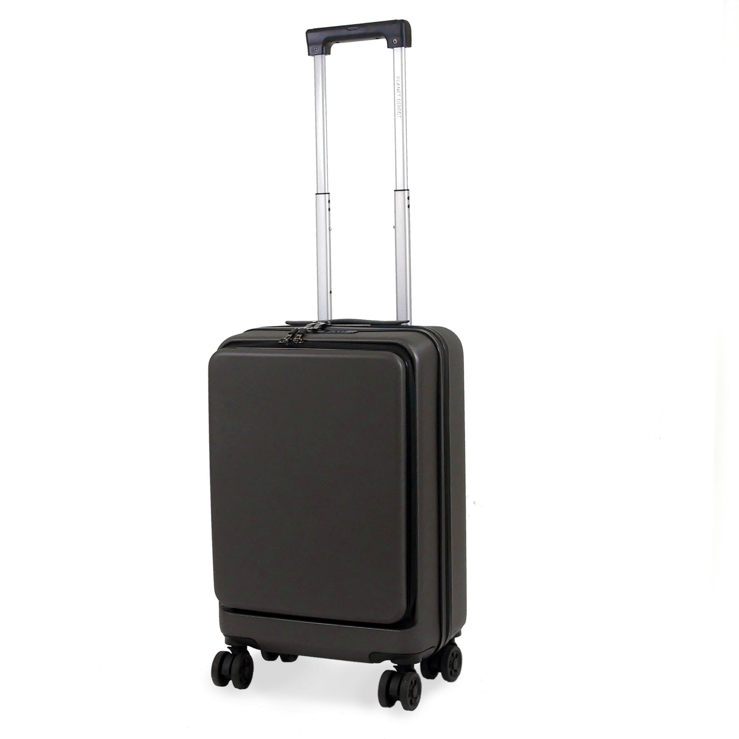 Planet Direct Suitcase (56x35x23cm) with Cup & Phone Holder | Lightweight ABS Hard Shell | Laptop Compartment | 4 Wheel Carry On Luggage Bag