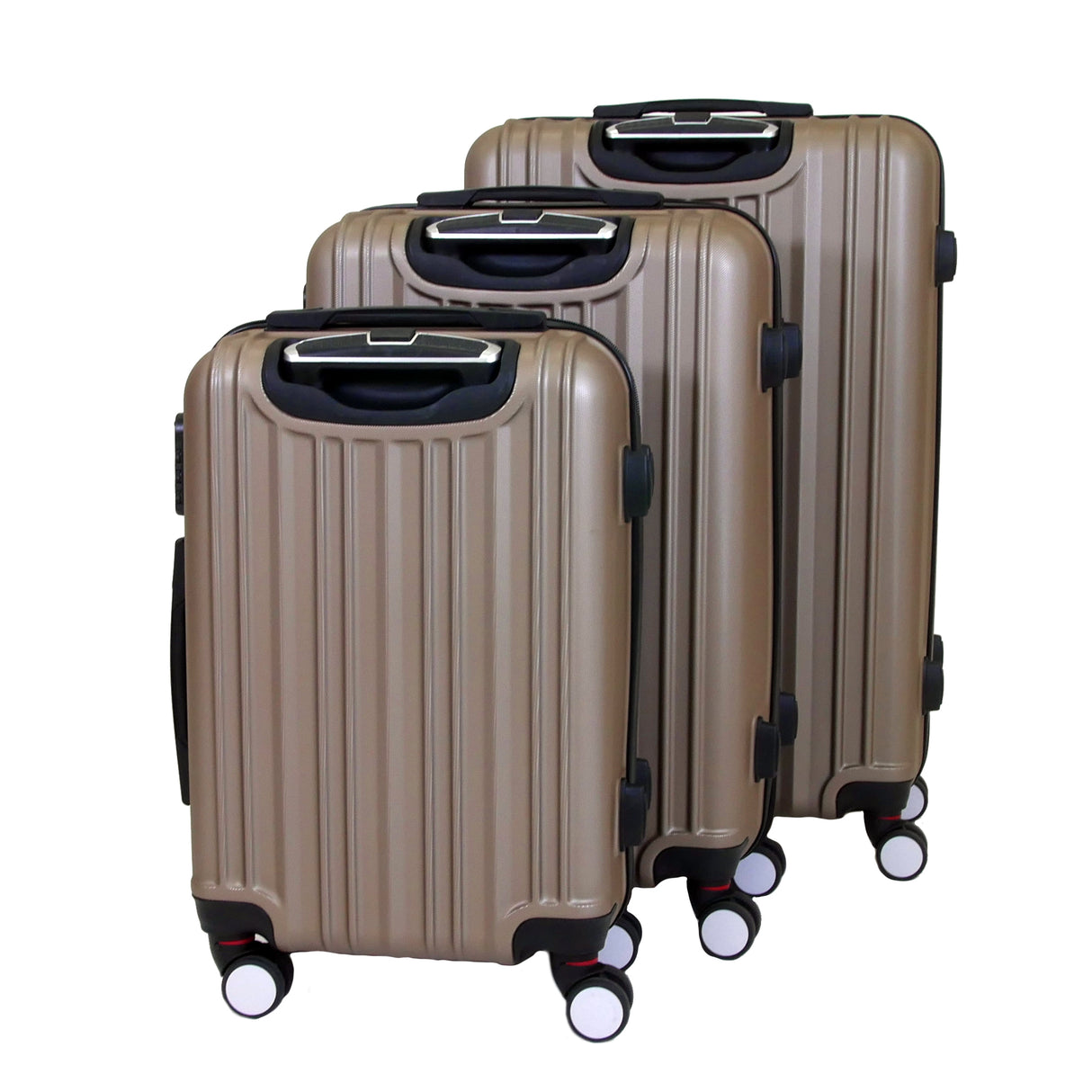 Planet Direct Suitcase Set of 3 Expandable Luggage Set (56,66,76cm) ABS Anti-Scratch Shell 4 Wheel Spinner with 3-Digit Lock Luggage Set