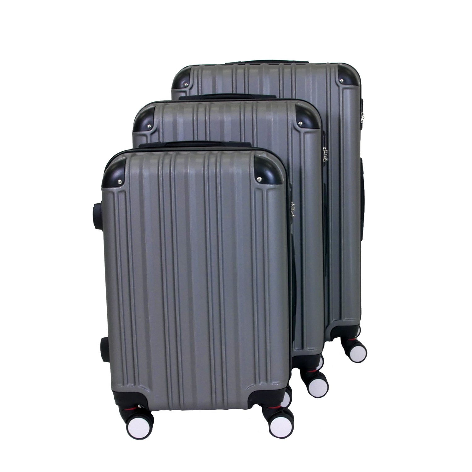 Planet Direct Suitcase Set of 3 Expandable Luggage Set (56,66,76cm) ABS Anti-Scratch Shell 4 Wheel Spinner with 3-Digit Lock Luggage Set