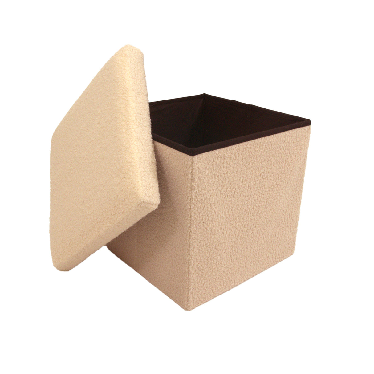 Teddy Boucle Foldable Footstool/Ottoman Storage Box