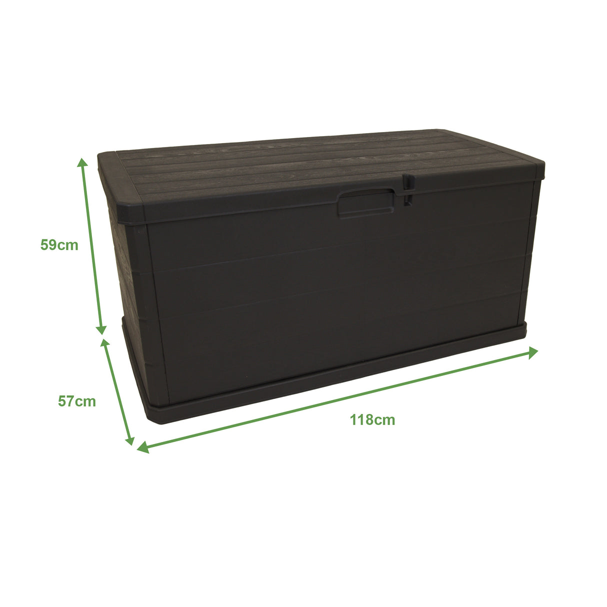 Outdoor Garden Storage Box with Lid 118x59x57cm Water Resistant Lockable Plastic Deck Box Storage Container for Cushions, Wellies, Logs, Coal & Garden Tools (340L)