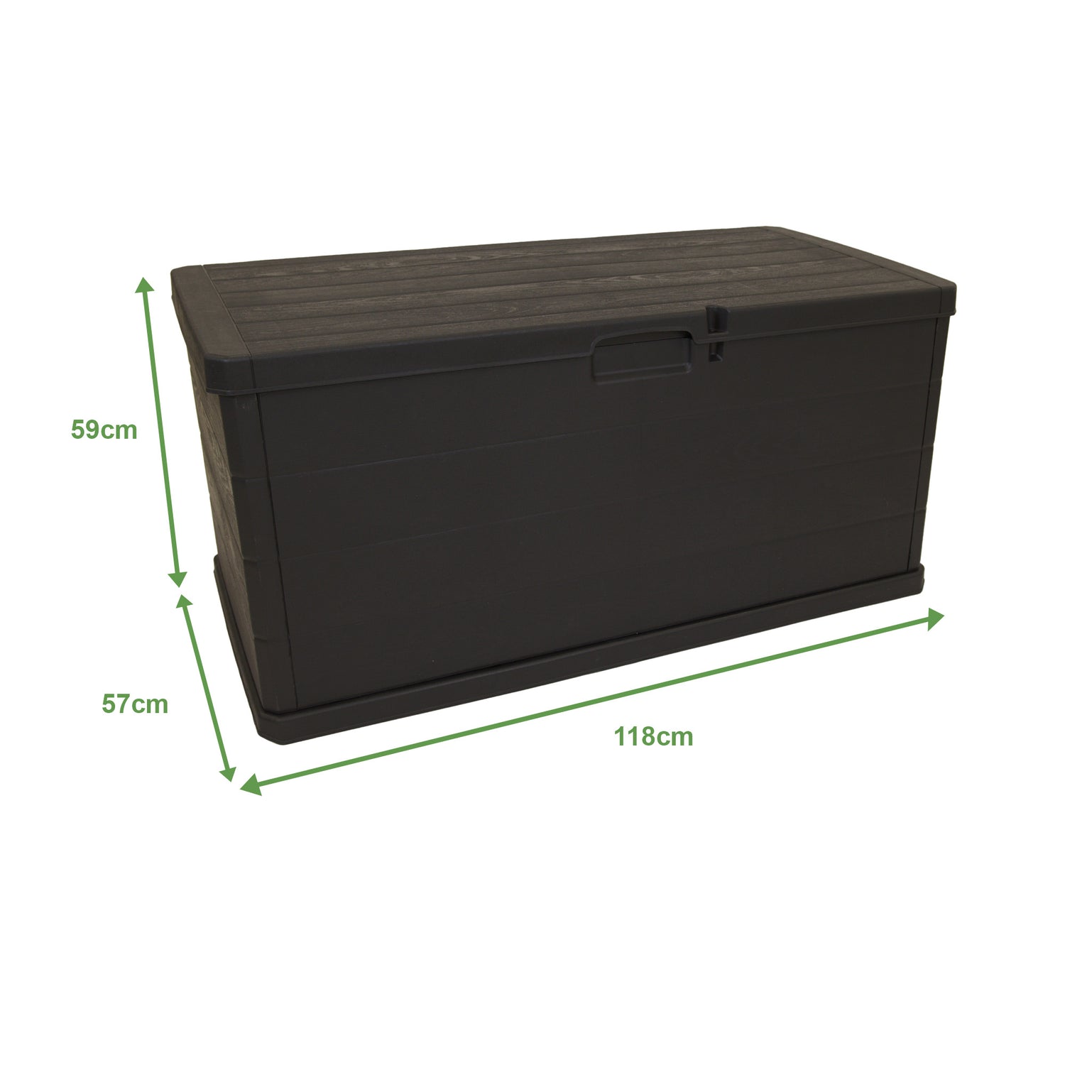 Outdoor Garden Storage Box with Lid 118x59x57cm Water Resistant Lockable Plastic Deck Box Storage Container for Cushions, Wellies, Logs, Coal & Garden Tools (340L)