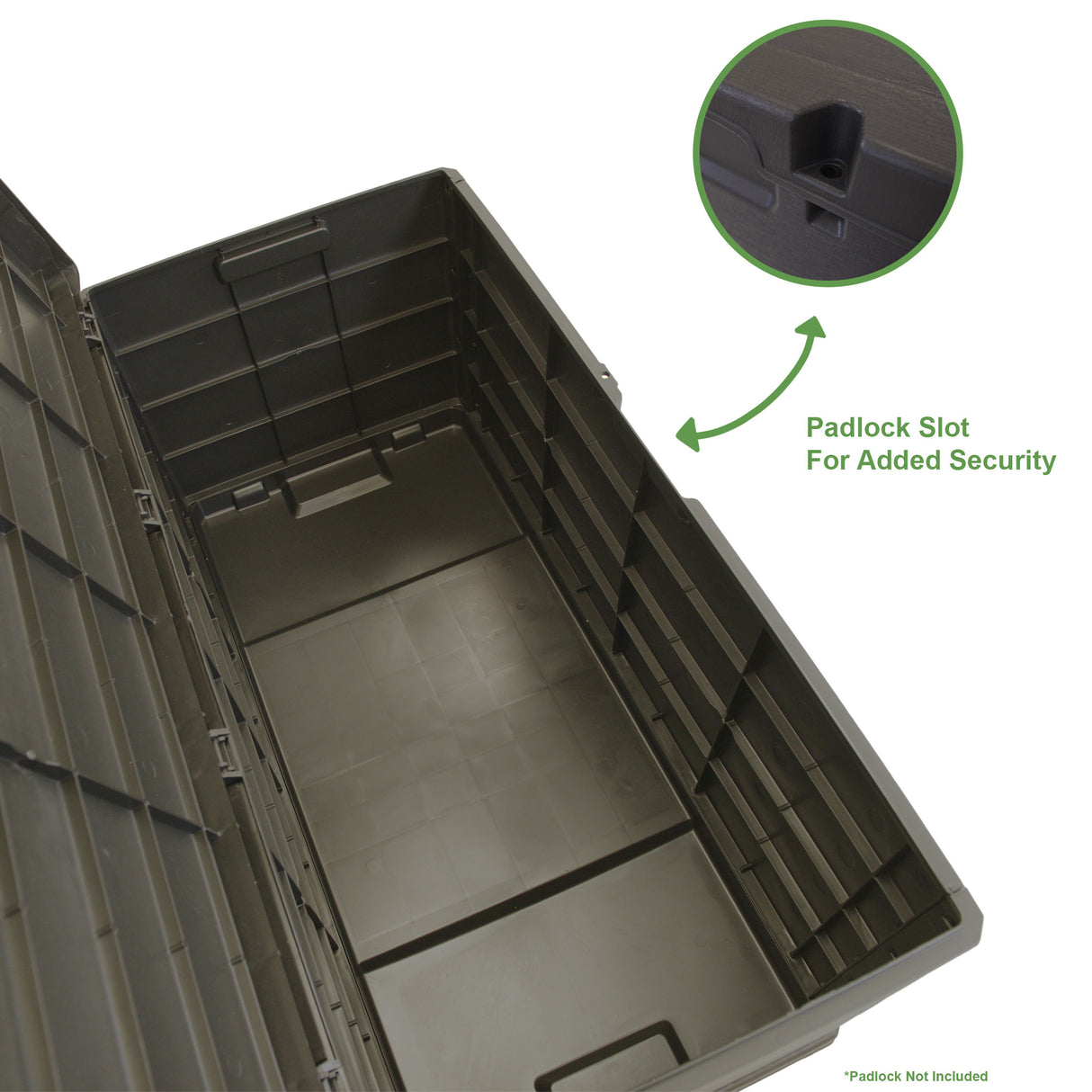 Outdoor Garden Storage Box with Lid 118x59x57cm Water Resistant Lockable Plastic Deck Box Storage Container for Cushions, Wellies, Logs, Coal & Garden Tools (340L)