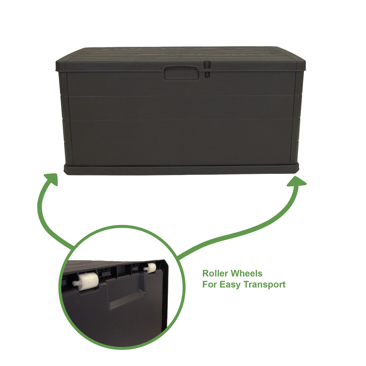 Outdoor Garden Storage Box with Lid 118x59x57cm Water Resistant Lockable Plastic Deck Box Storage Container for Cushions, Wellies, Logs, Coal & Garden Tools (340L)