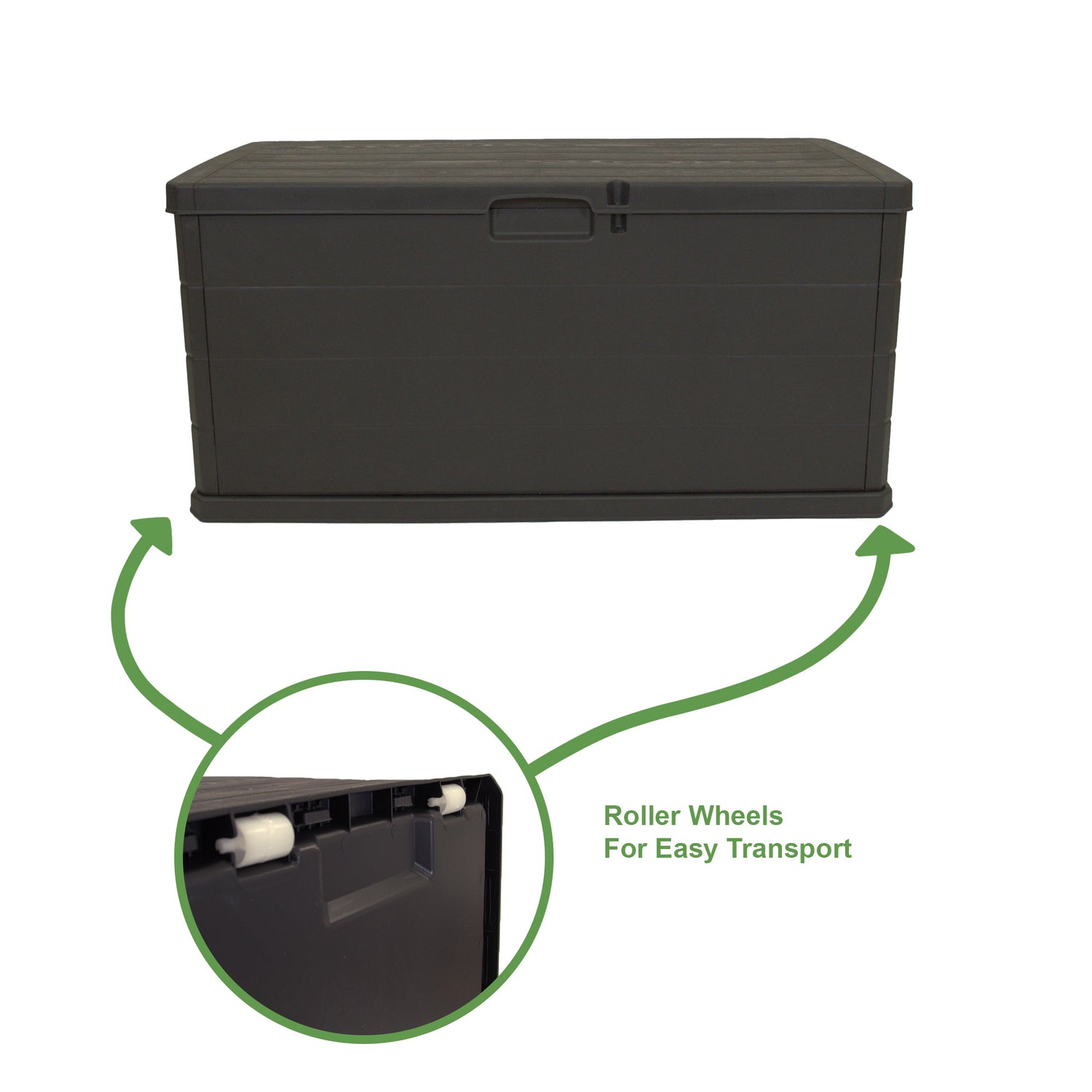 Outdoor Garden Storage Box with Lid 118x59x57cm Water Resistant Lockable Plastic Deck Box Storage Container for Cushions, Wellies, Logs, Coal & Garden Tools (340L)